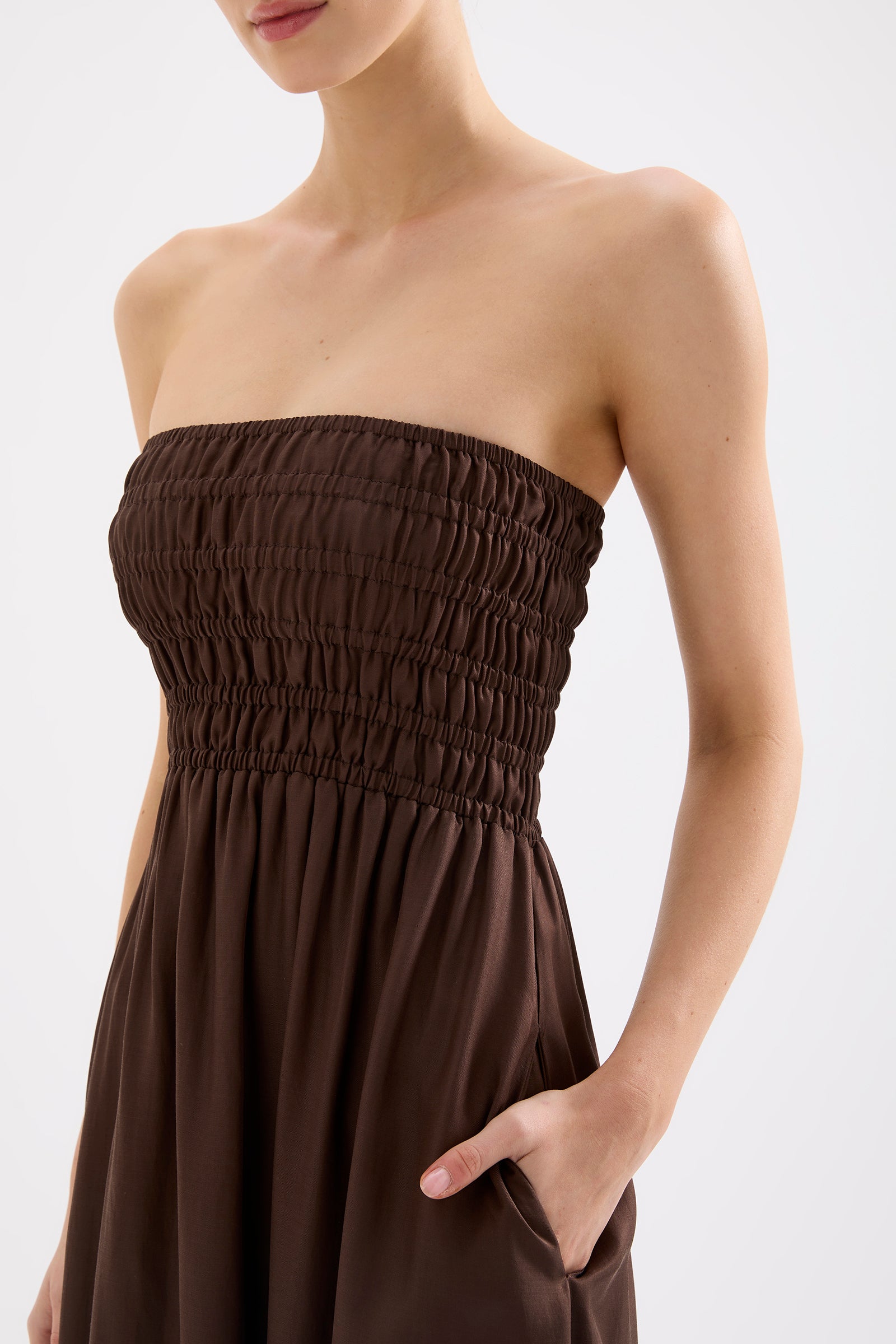 Zuri Tencel Maxi Dress Chocolate 