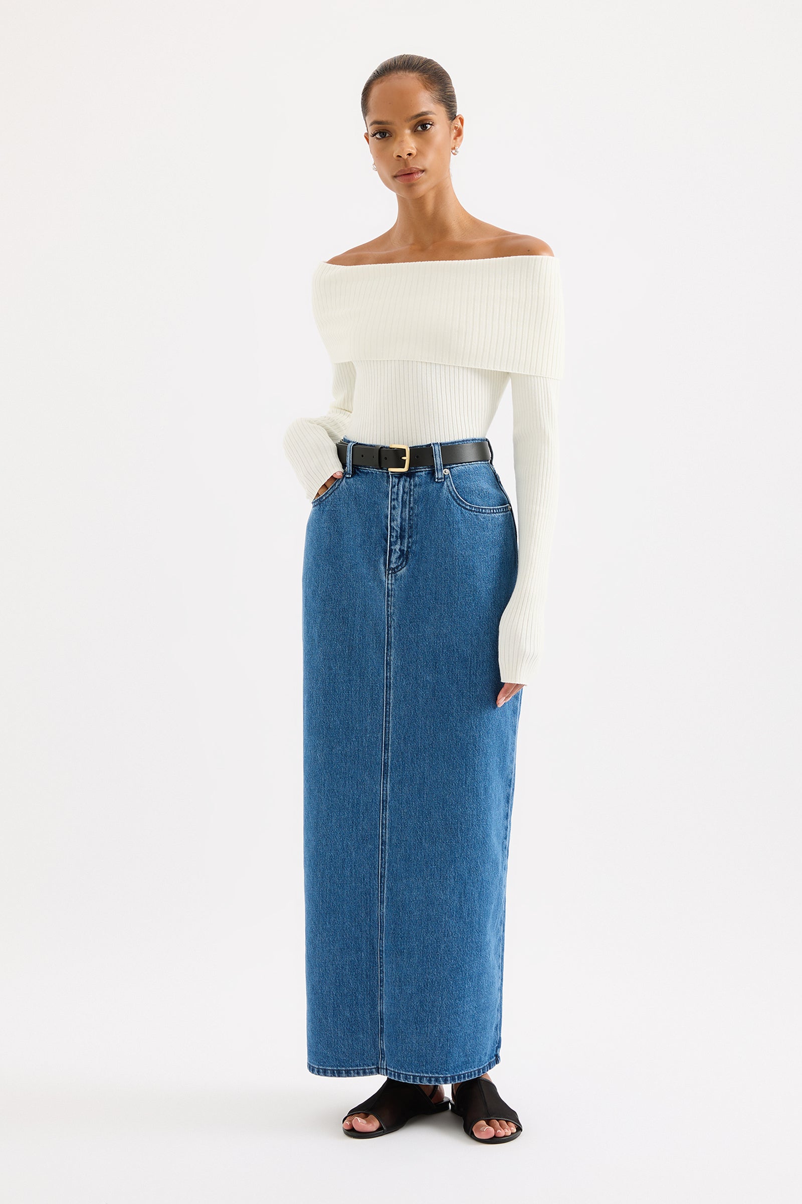 Krishna Off Shoulder Knit Salt 