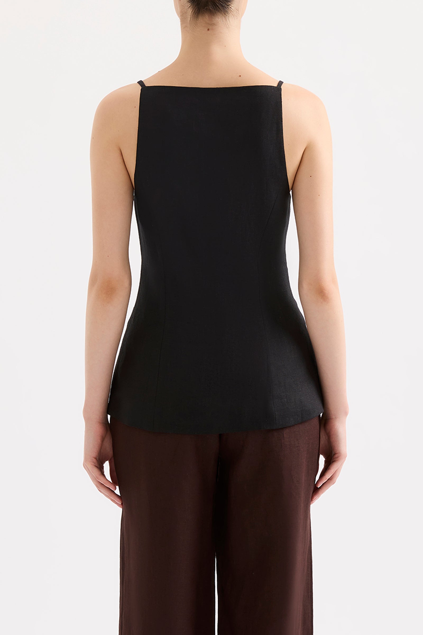 Lawrence Linen Vest Black 