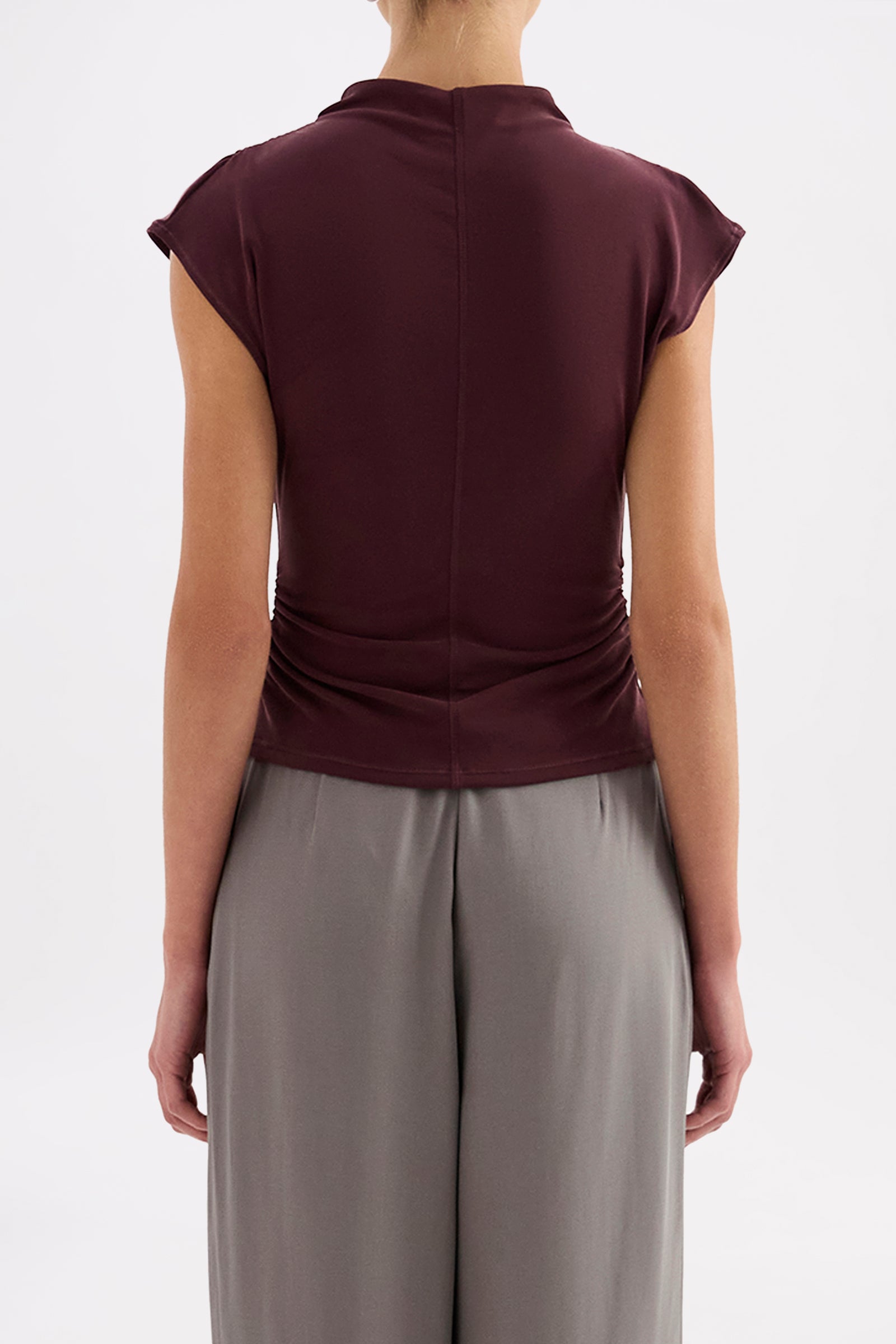 Portia High Neck Top Currant 
