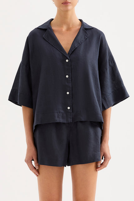 Lounge Linen Shirt Ink 