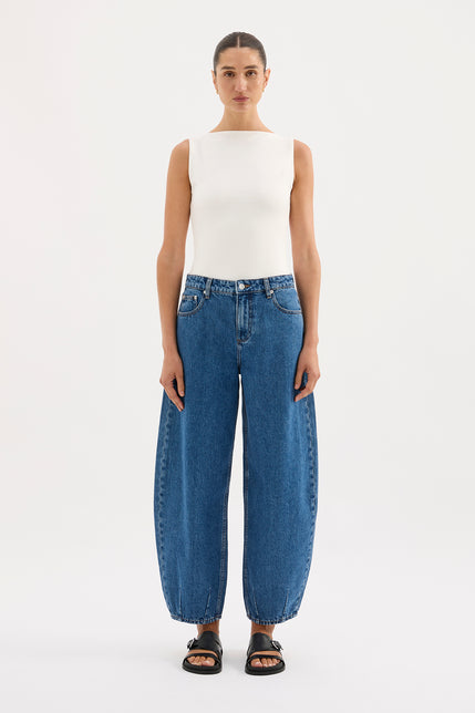 Organic Barrel Jean Royal Blue 