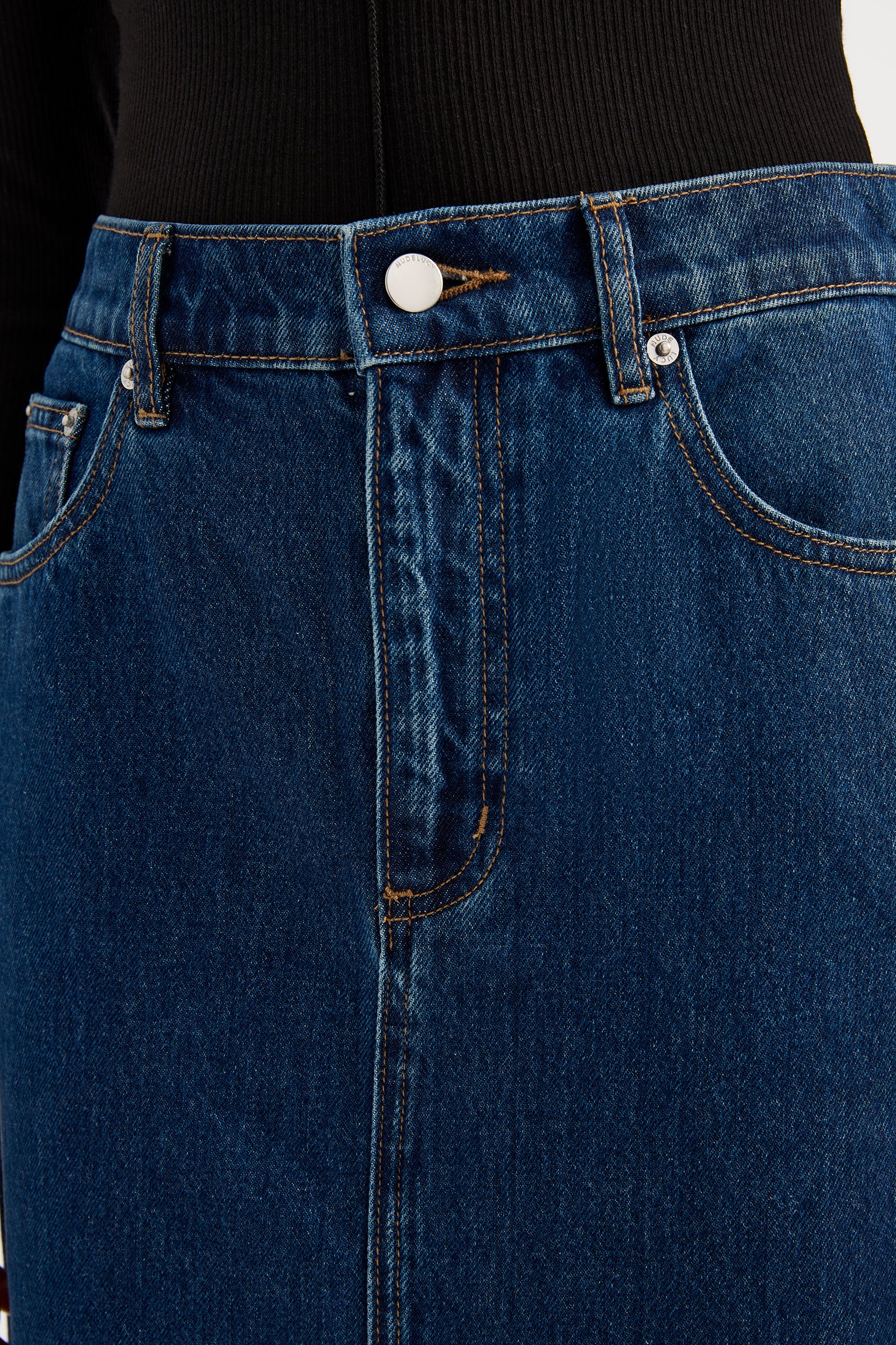 Sia Denim Maxi Skirt Force Blue 
