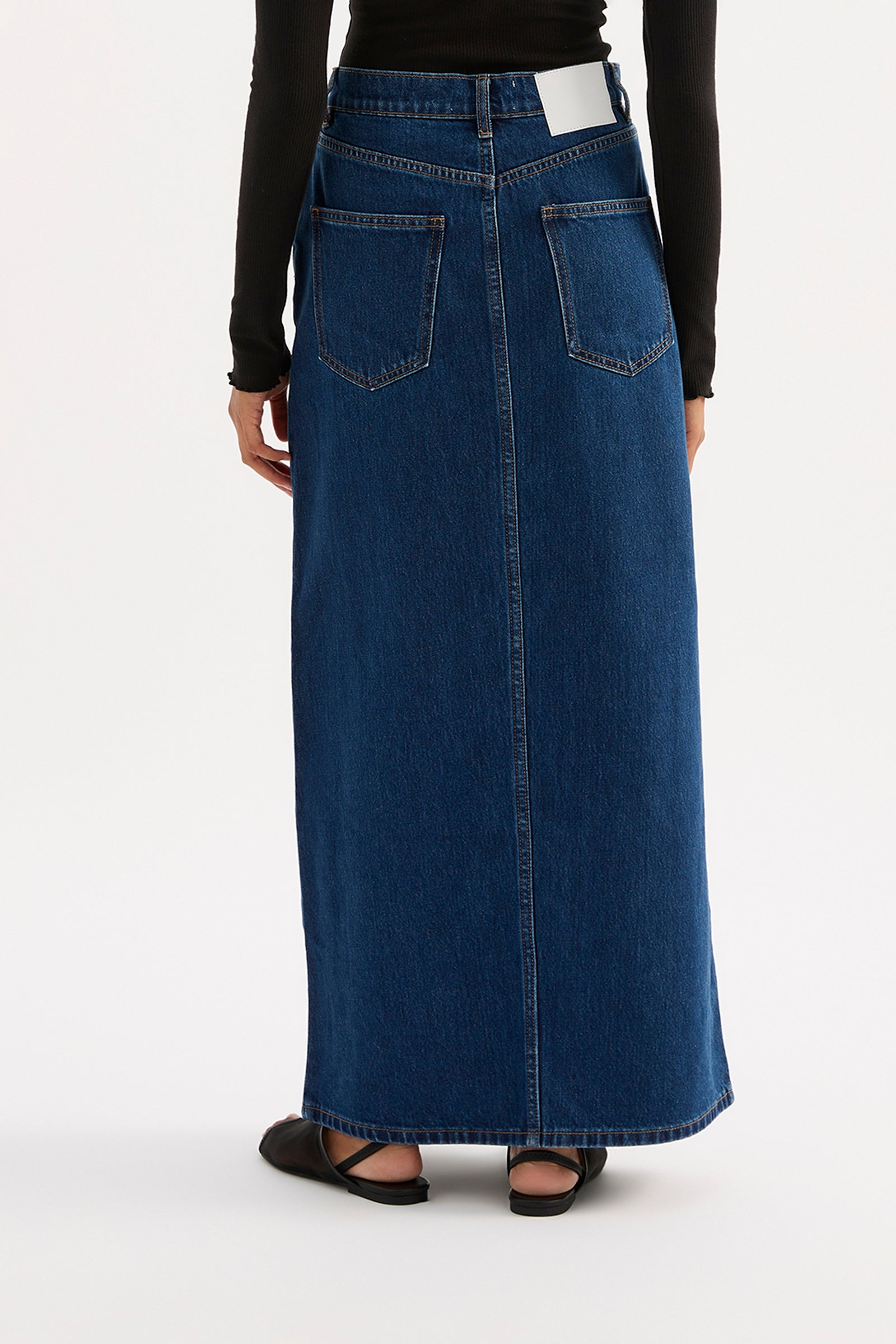 Sia Denim Maxi Skirt Force Blue 