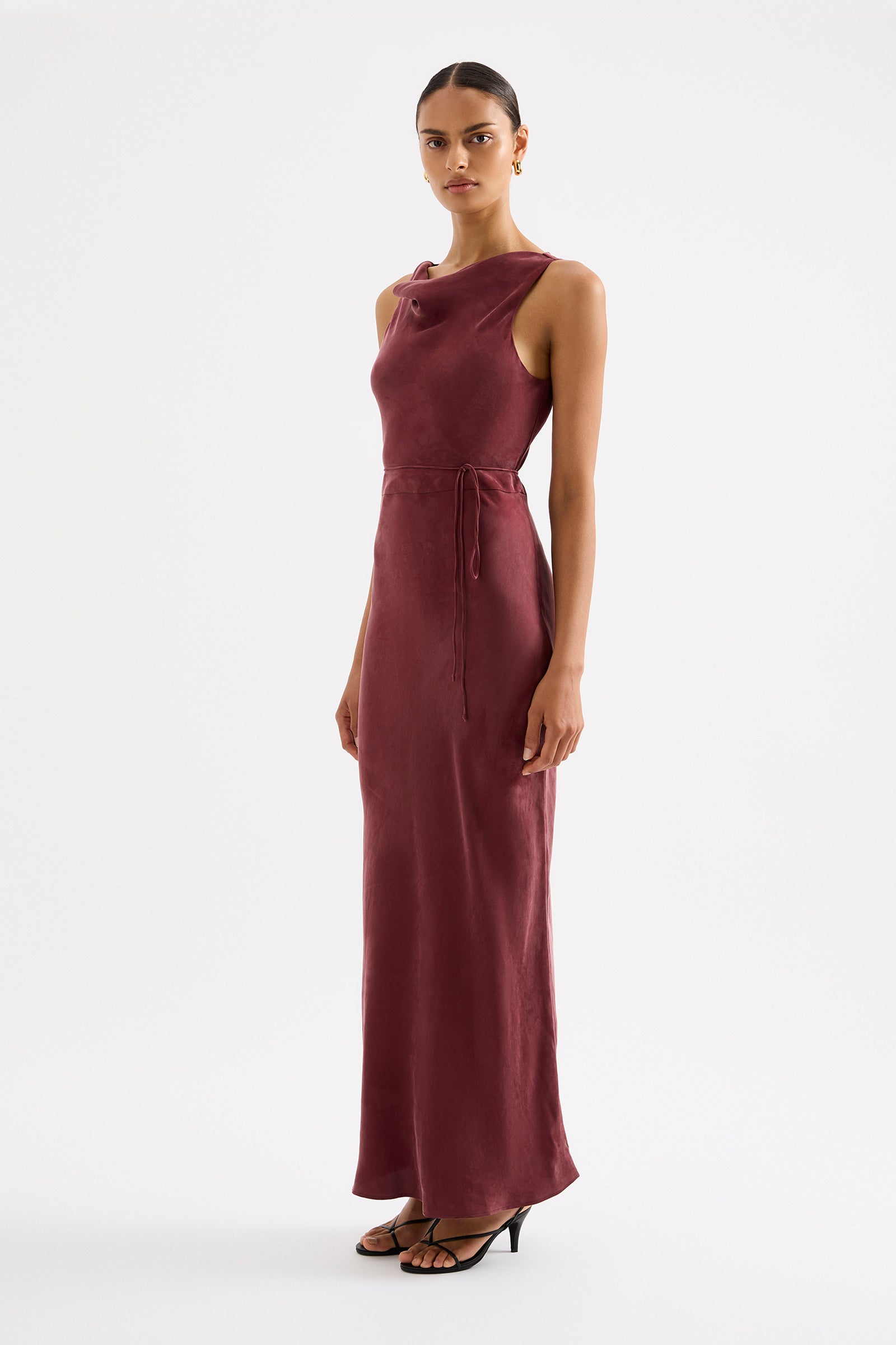Devin Tencel Maxi Dress Plum 