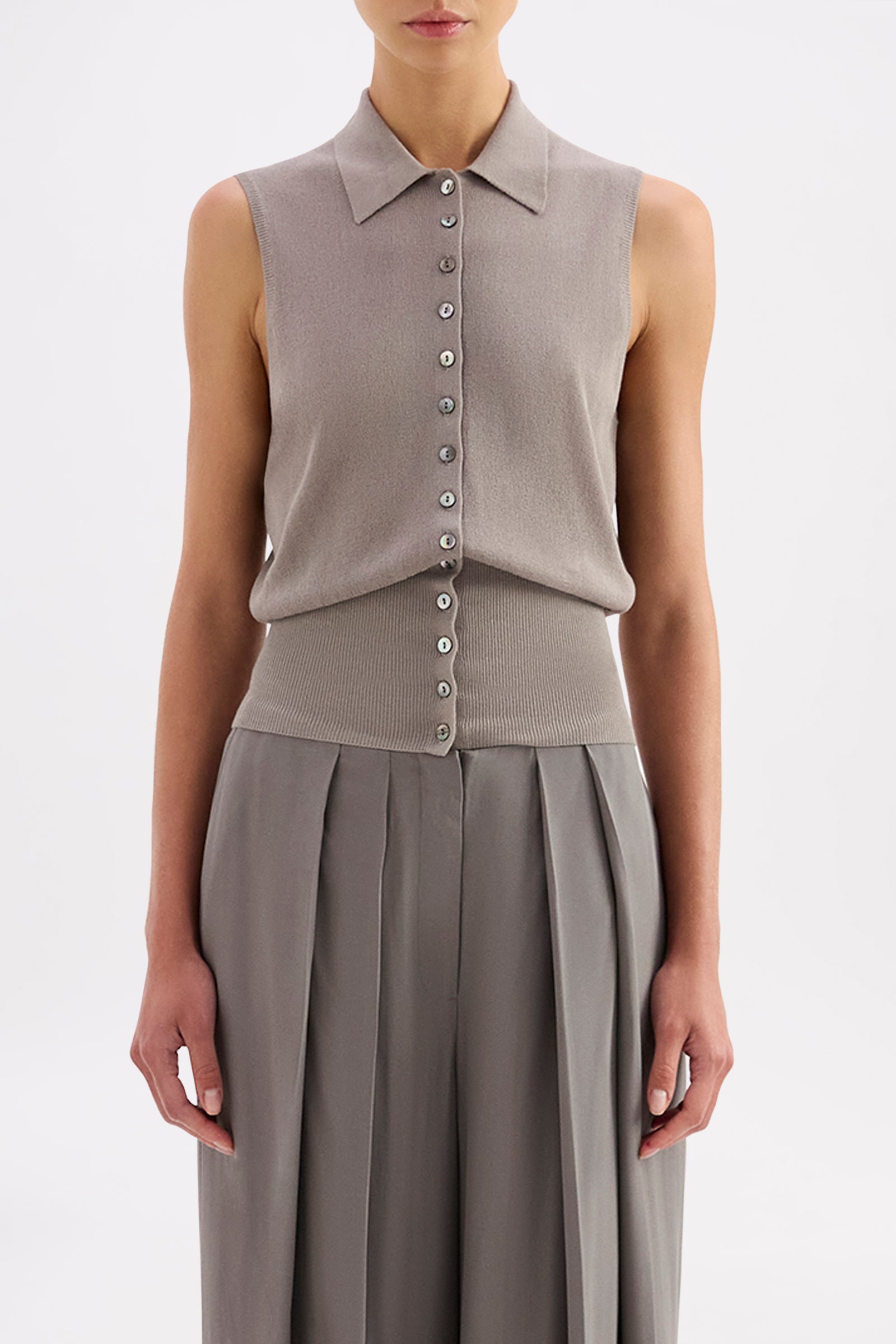 Danube Metallic Knit Vest Comet 