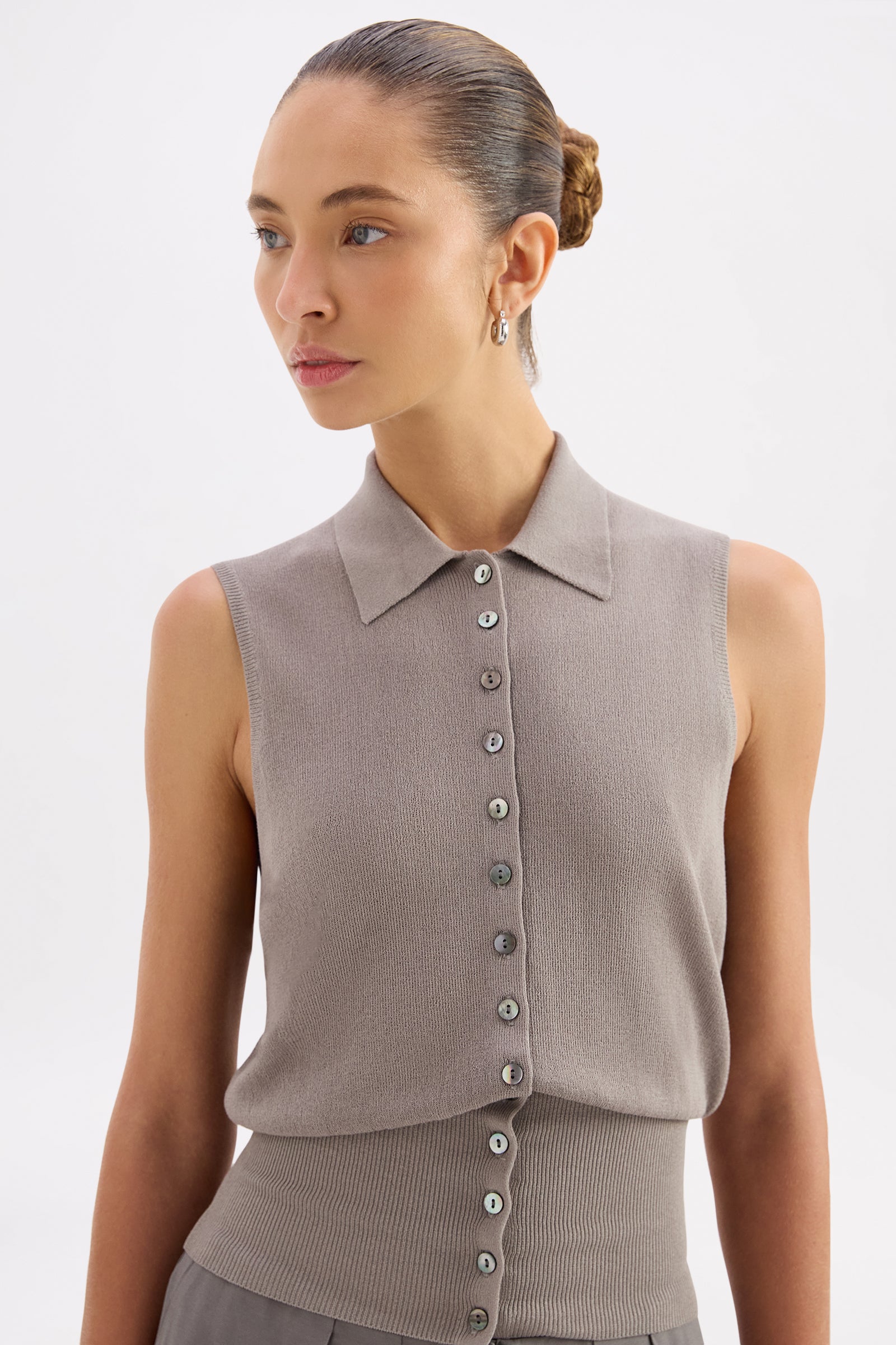 Danube Metallic Knit Vest Comet 