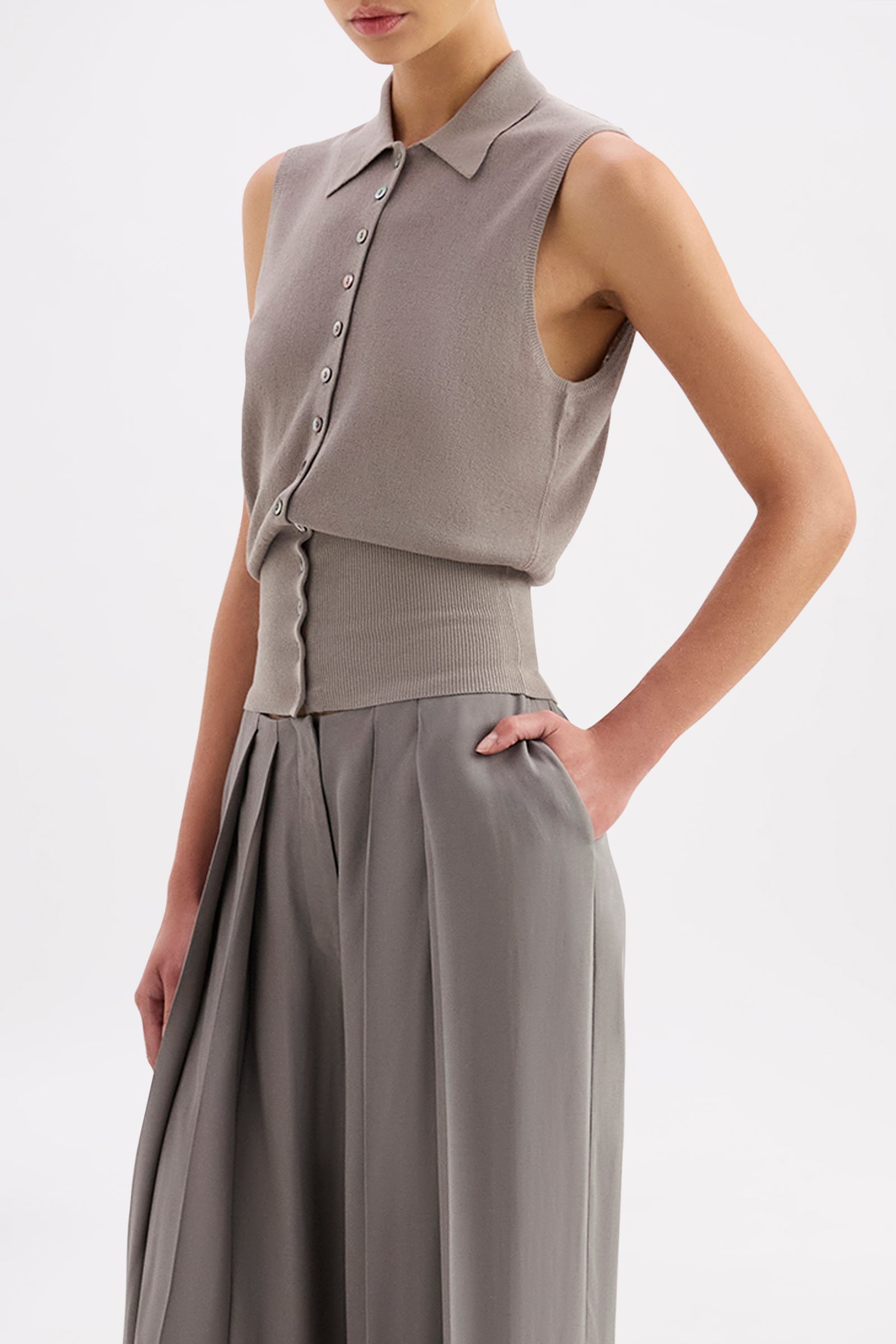 Danube Metallic Knit Vest Comet 