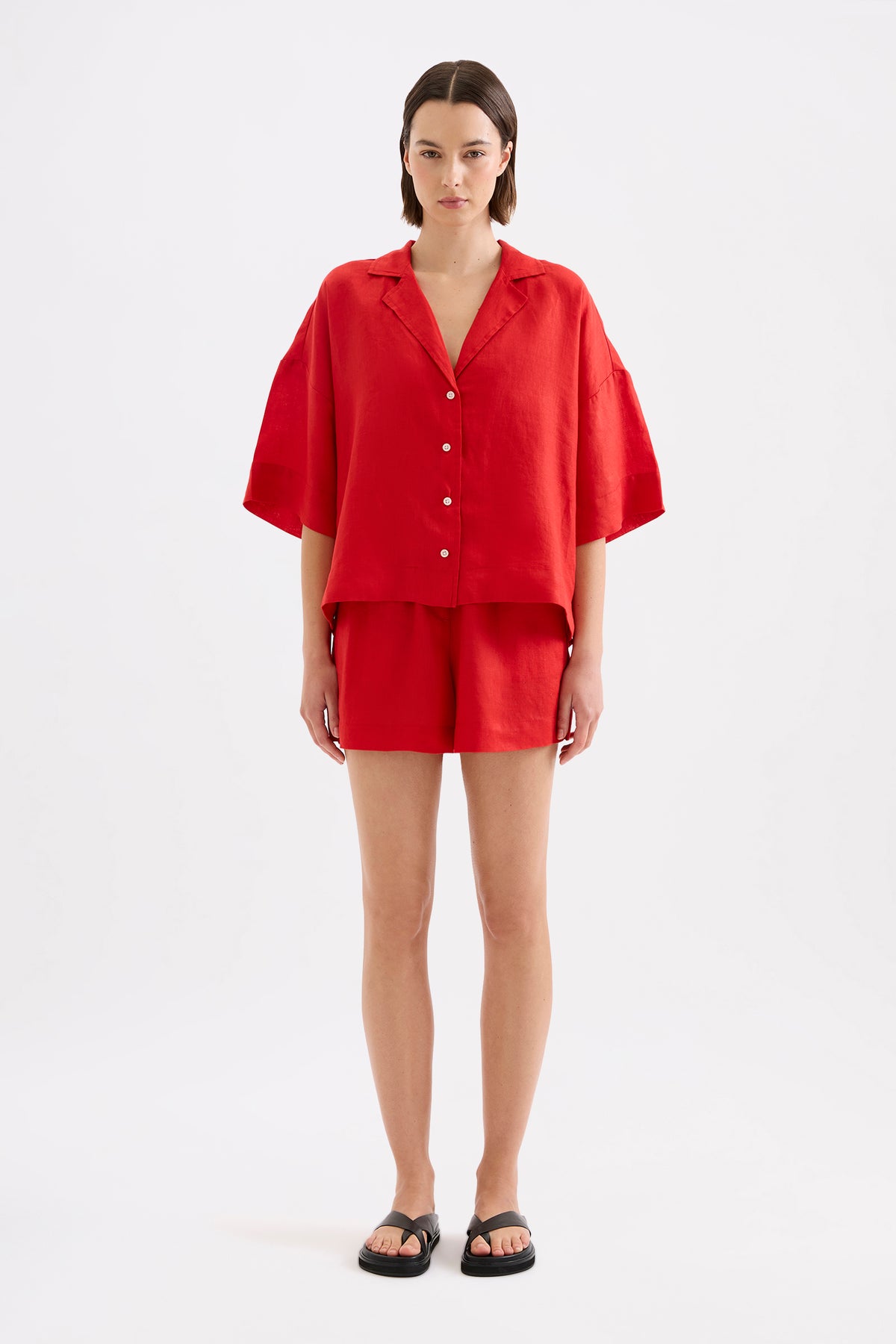 Lounge Linen Shirt Poppy 
