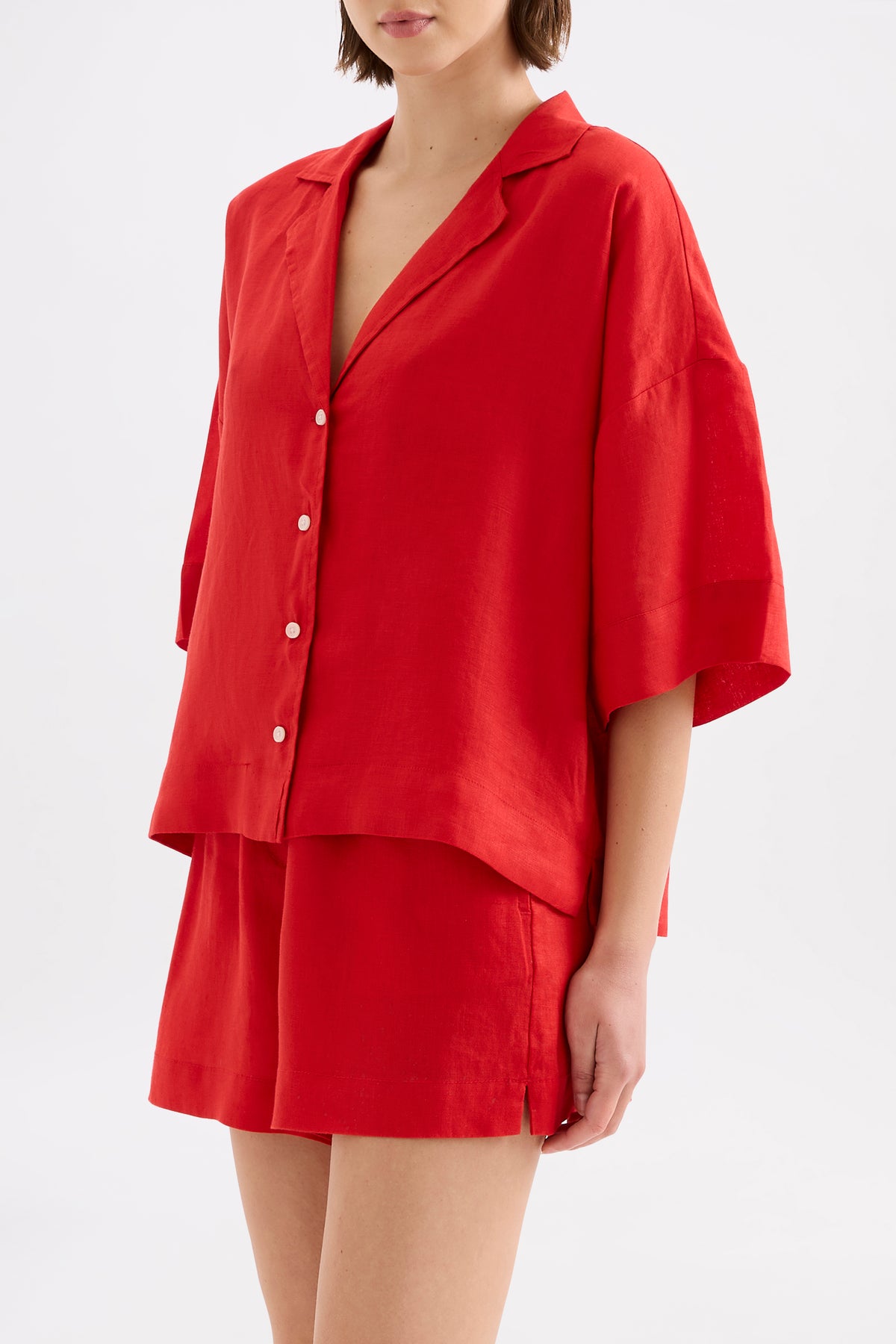 Lounge Linen Shirt Poppy 
