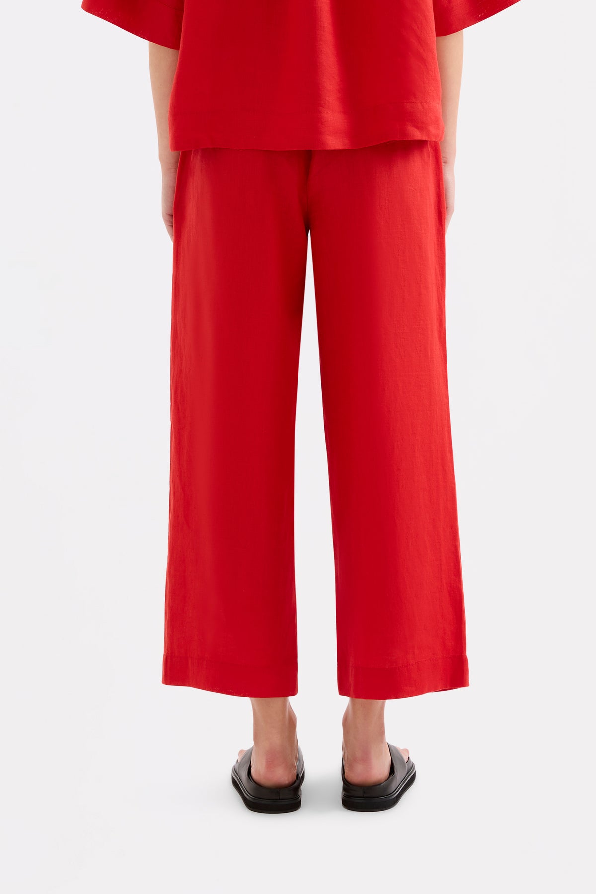 Lounge Linen Crop Pant Poppy 