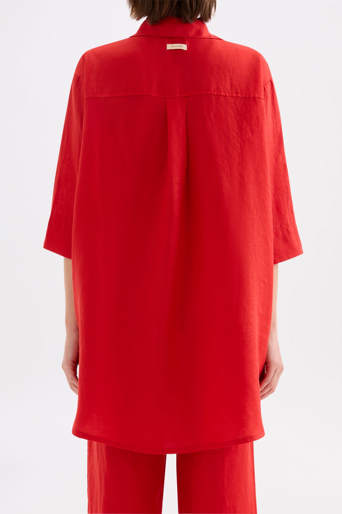 Lounge Linen Longline Shirt Poppy 