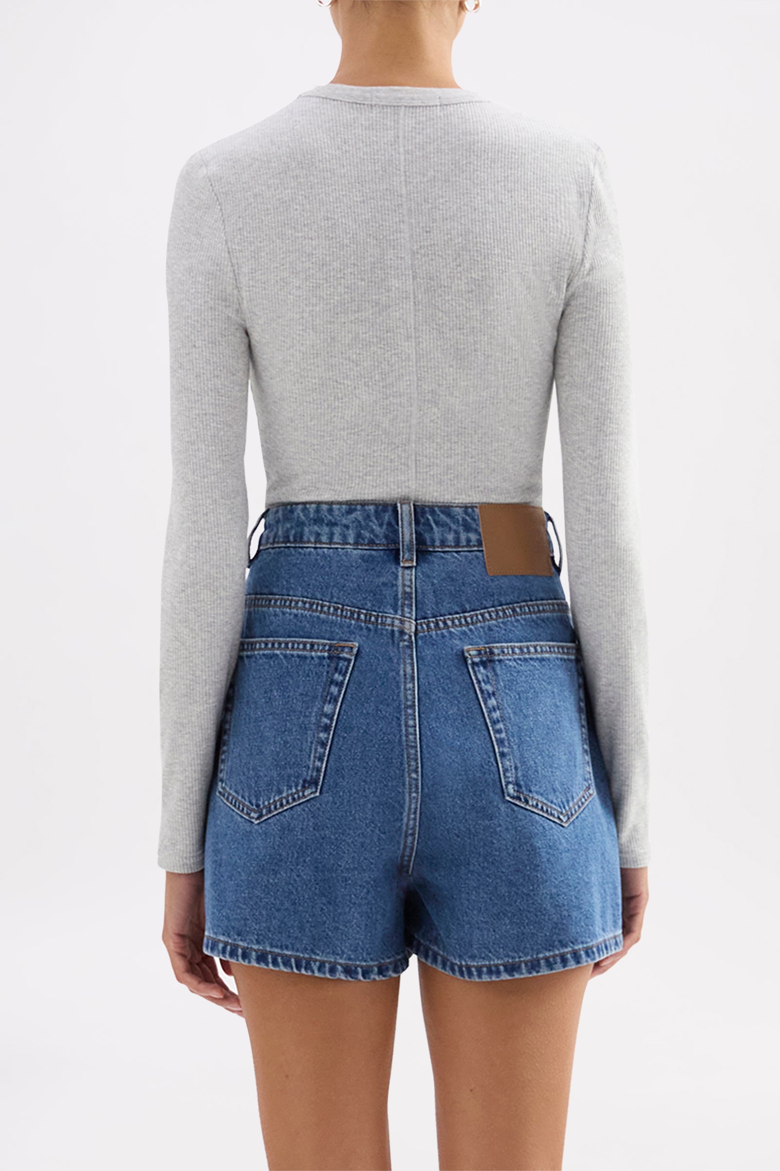 Organic Rib Ls Tee Grey Marle 
