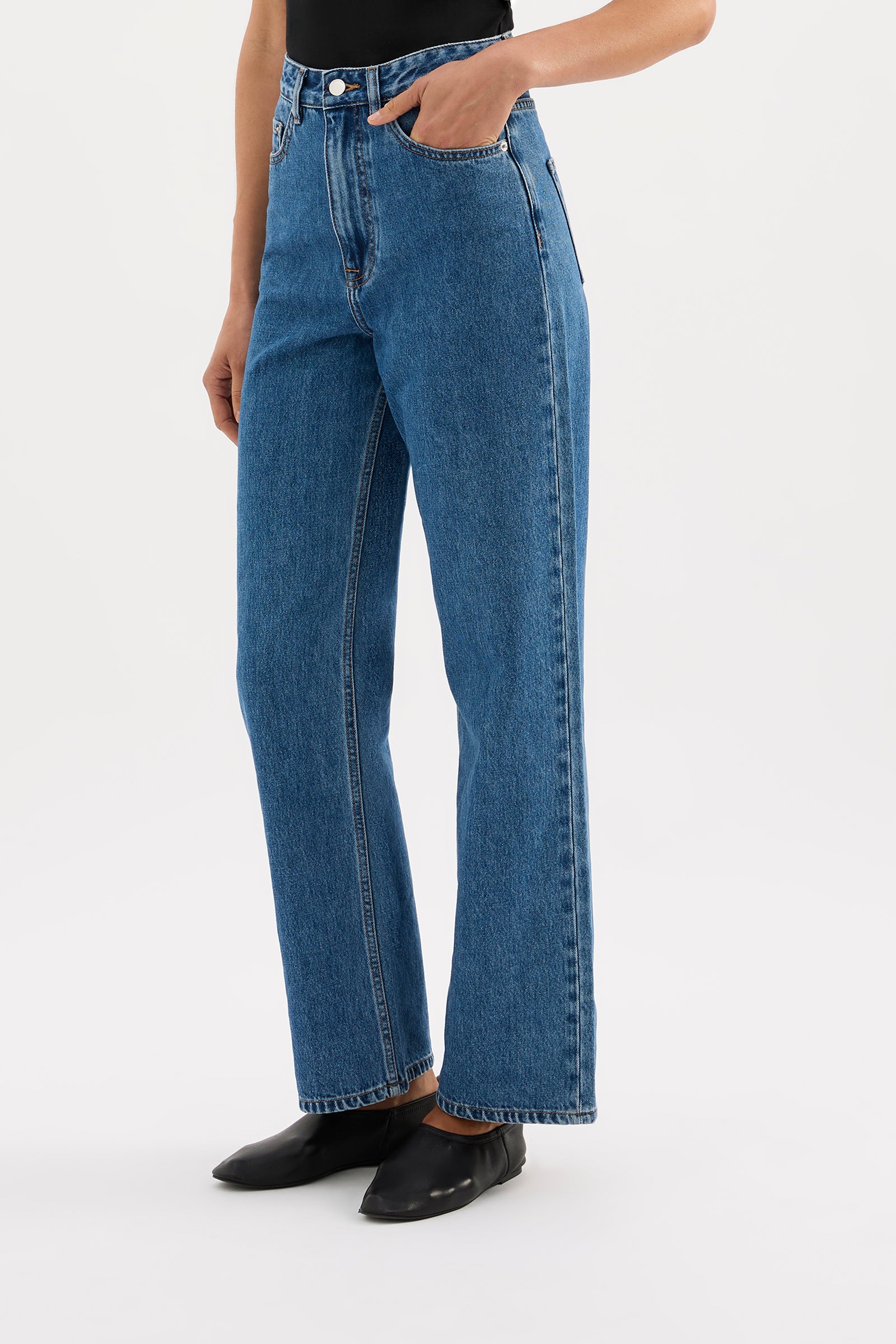 Organic Relaxed Leg Jean Royal Blue 