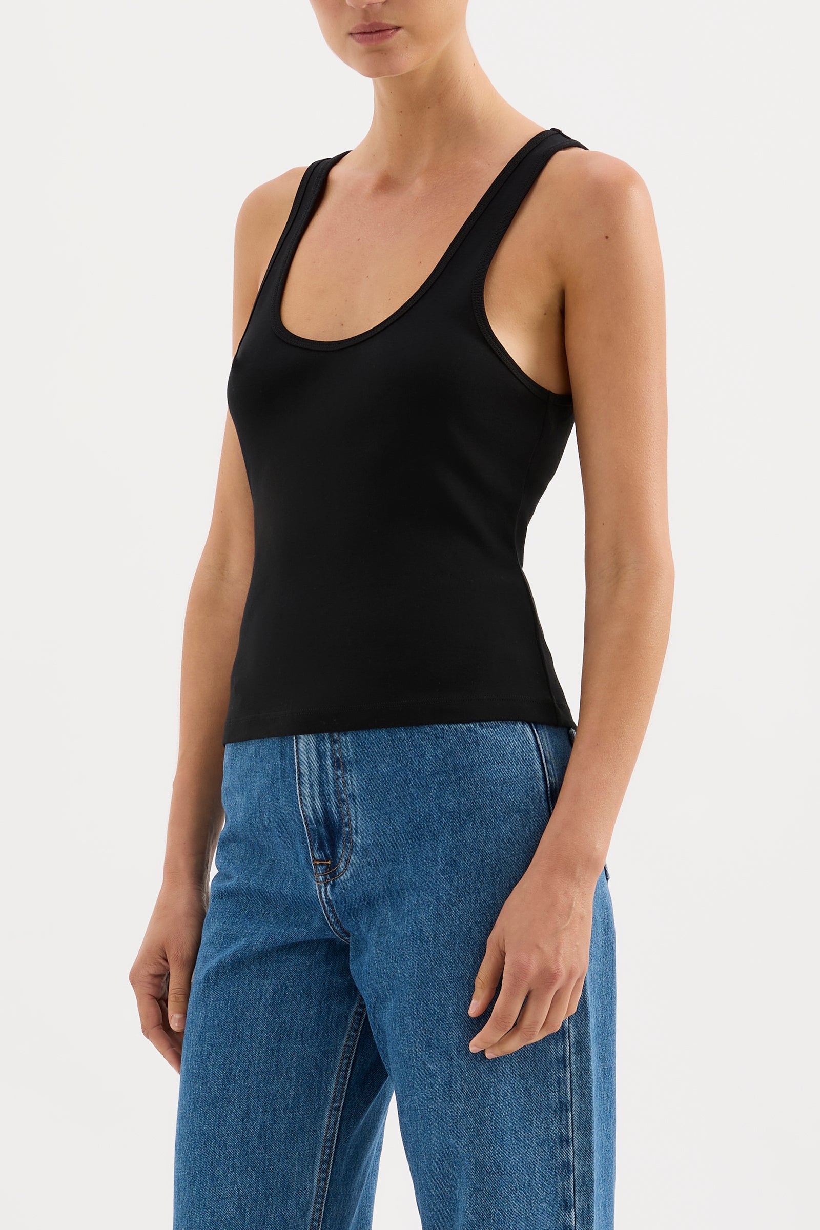 Organic 90s Singlet Black 