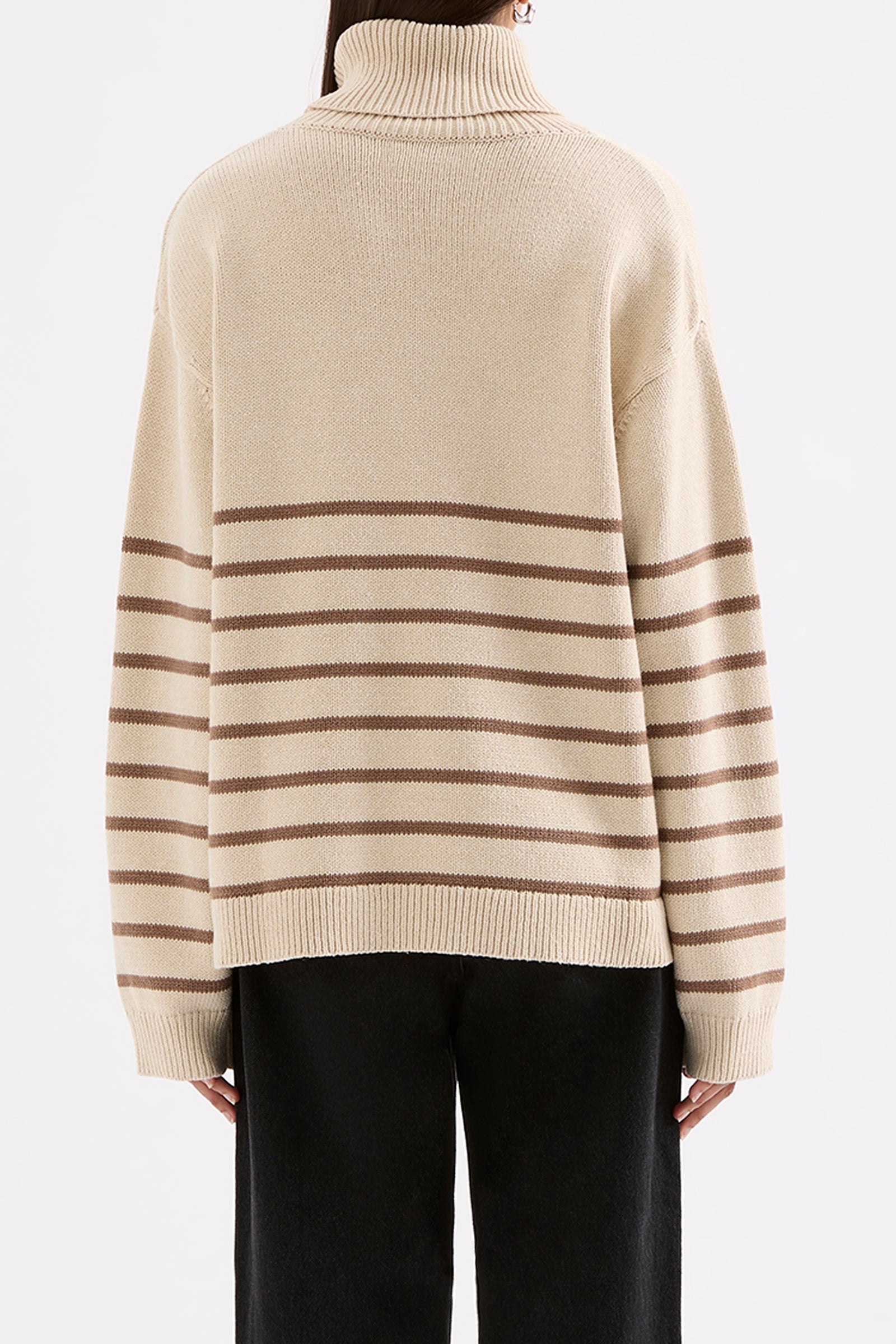 Venus Turtleneck Knit Milk Stripe 