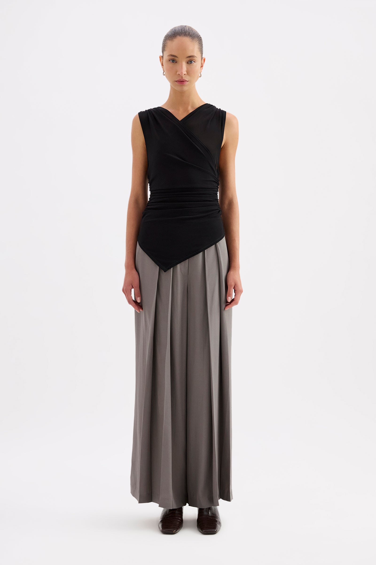 Siva Mesh Sleeveless Top Black 