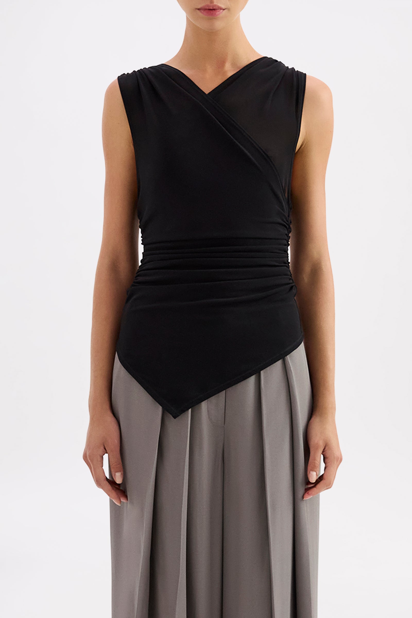 Siva Mesh Sleeveless Top Black 