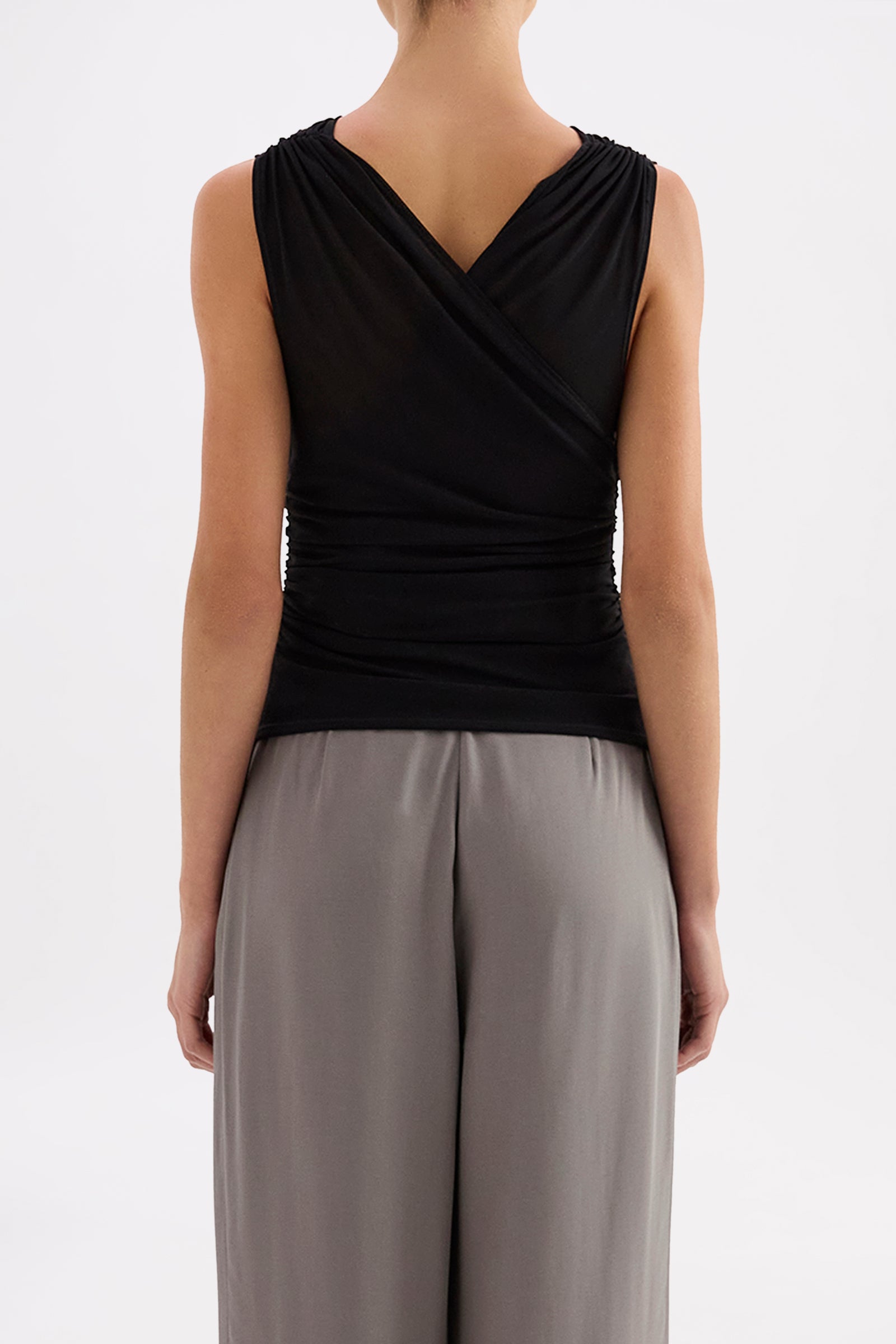 Siva Mesh Sleeveless Top Black 