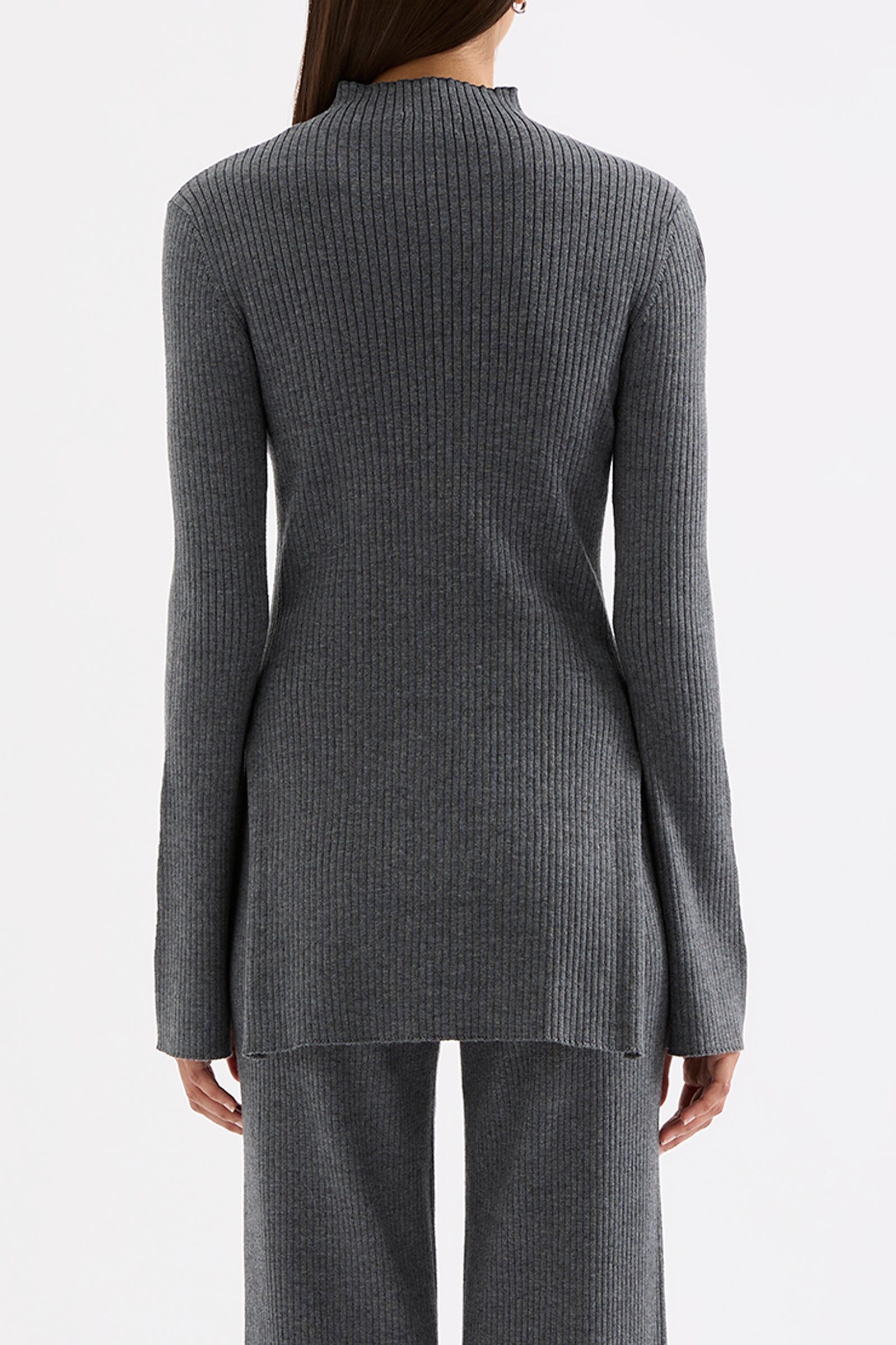 Malo Knit Tunic Charcoal 