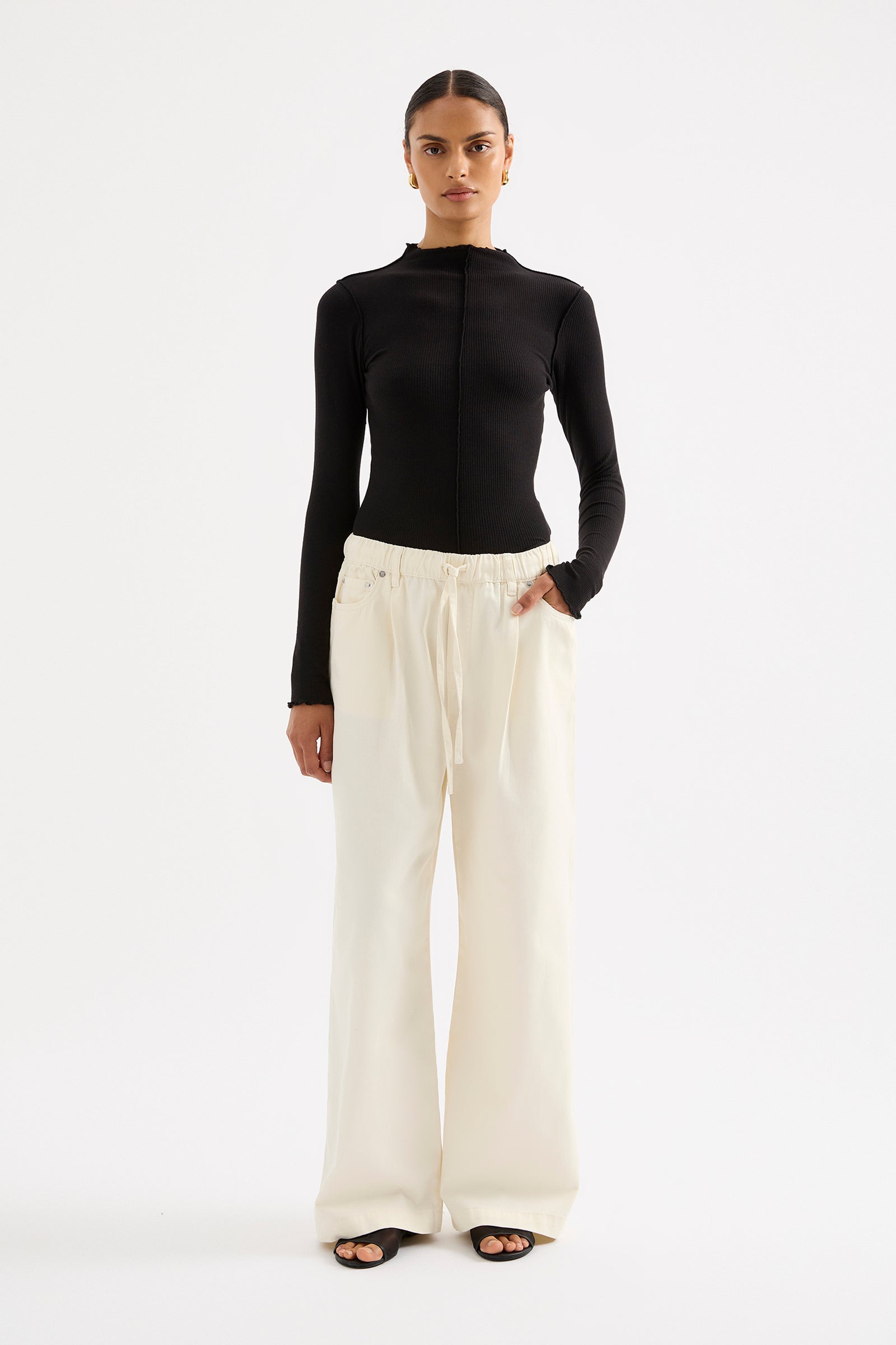 Esme Drawstring Jean Natural 