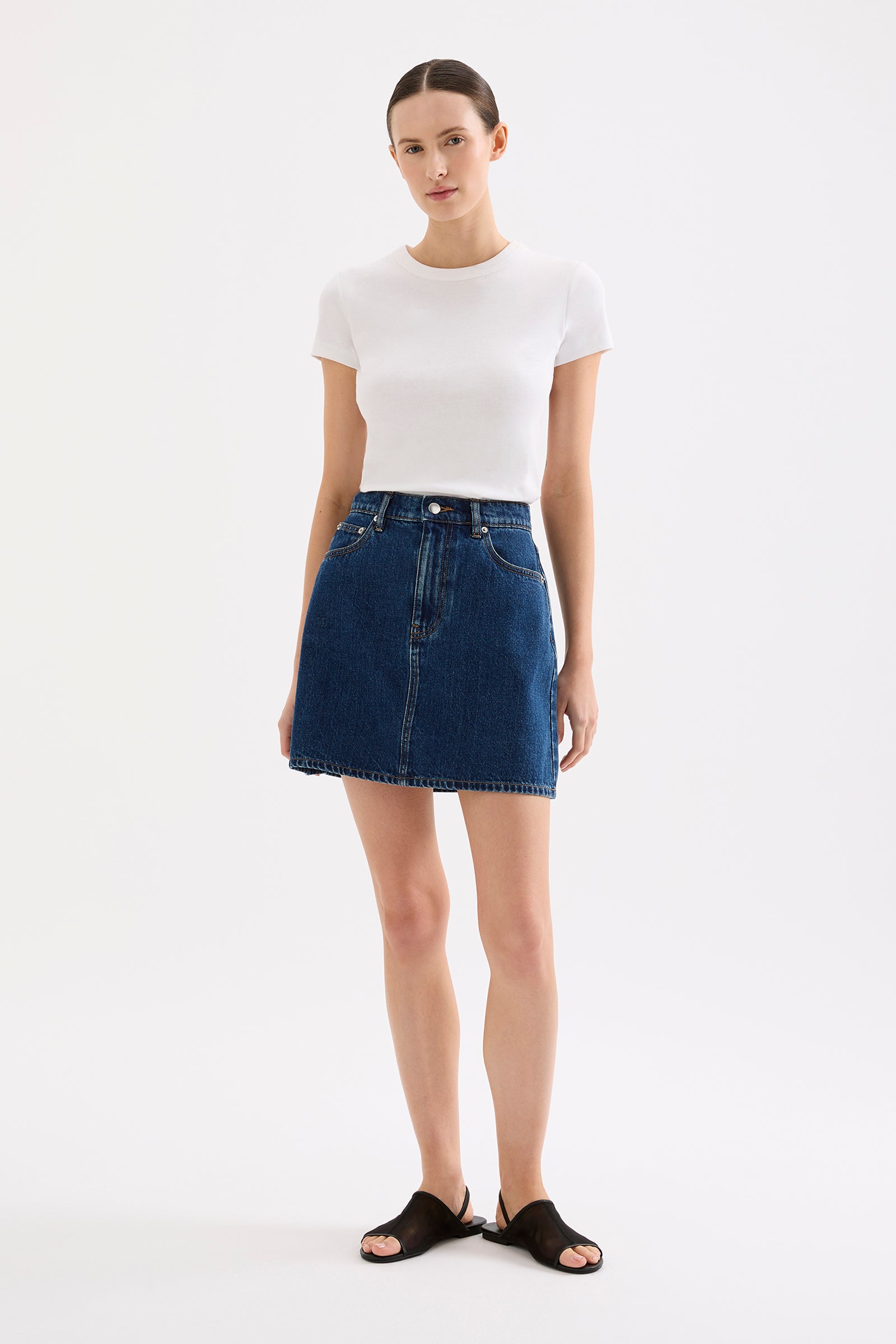 Sia Denim Mini Skirt Force Blue 