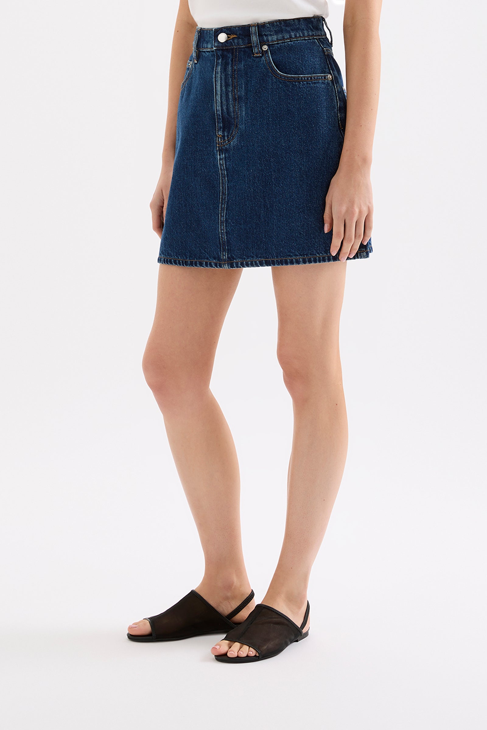 Sia Denim Mini Skirt Force Blue 