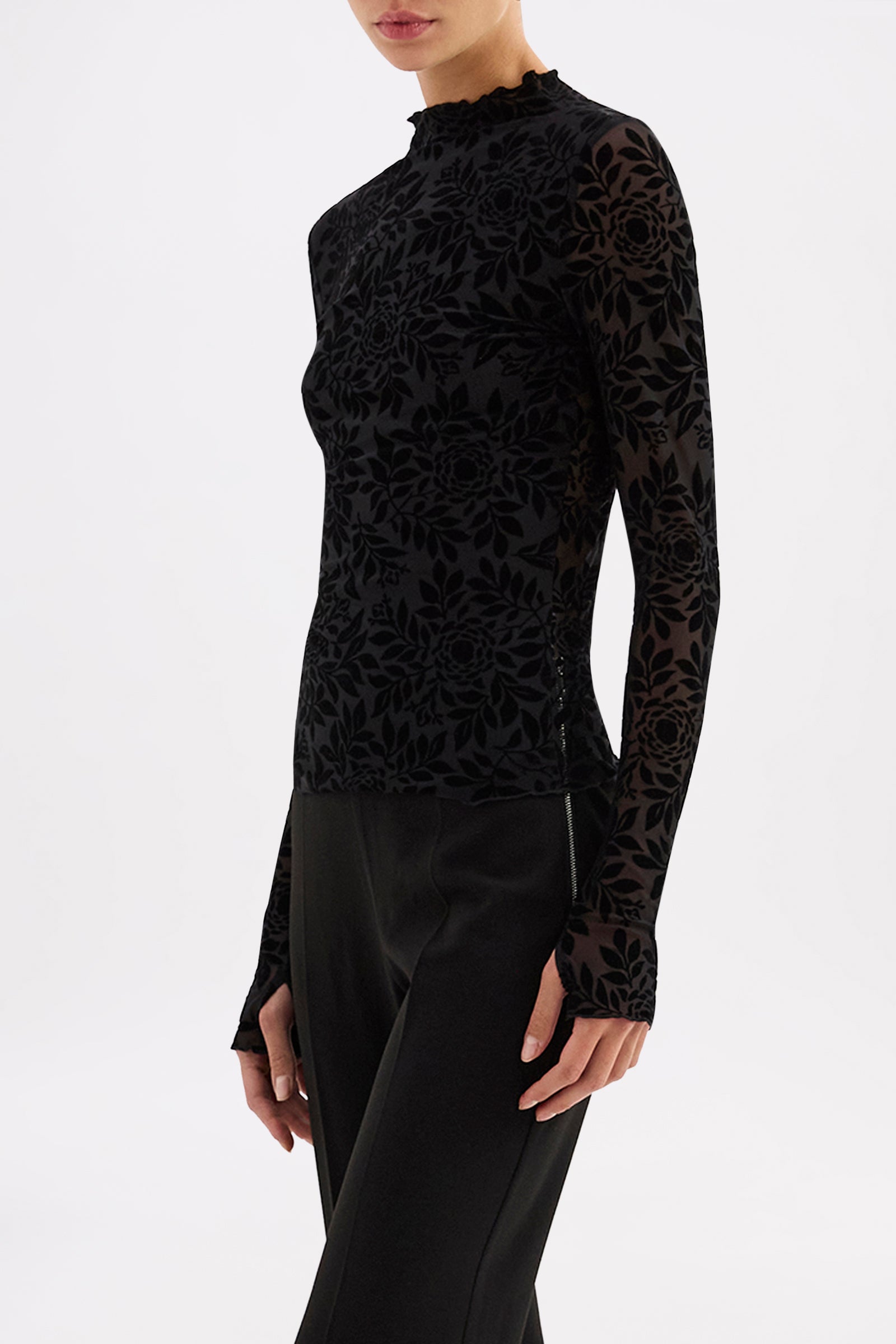 Brioni Devore Ls Top Black 