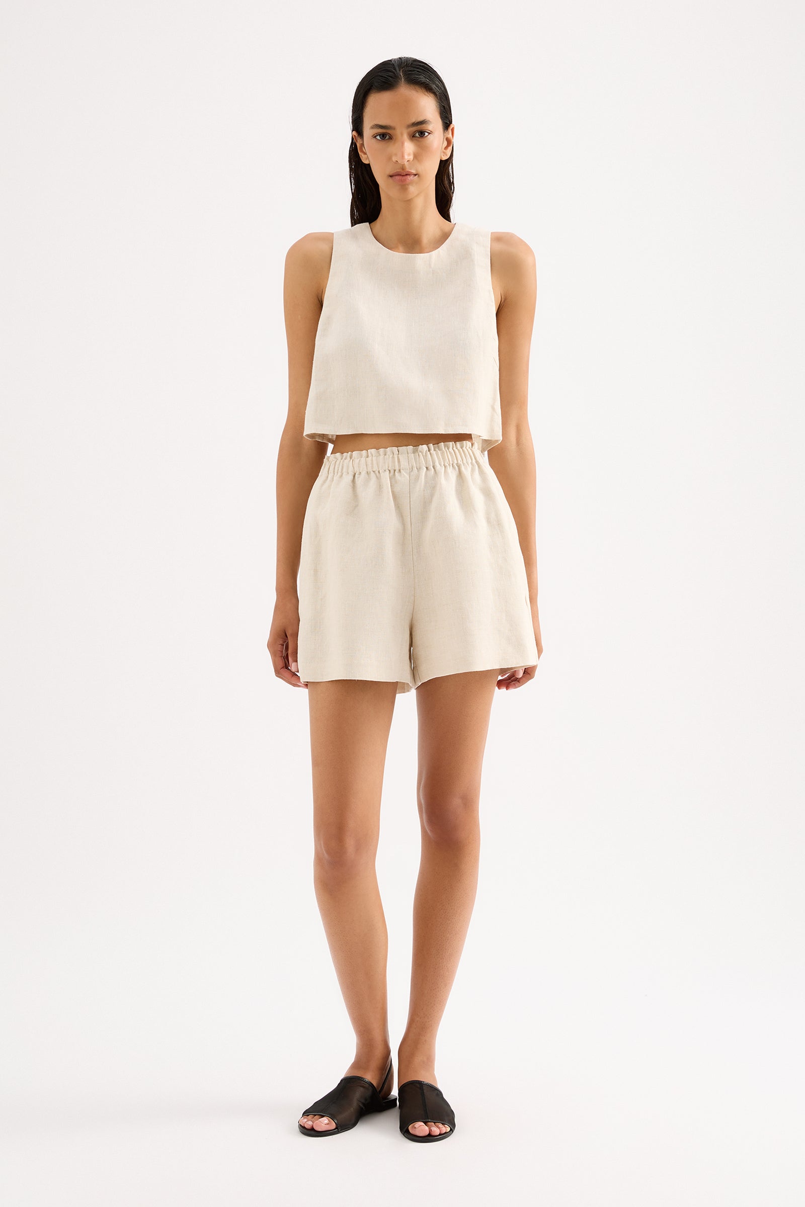 Ingrid Linen Short Natural 