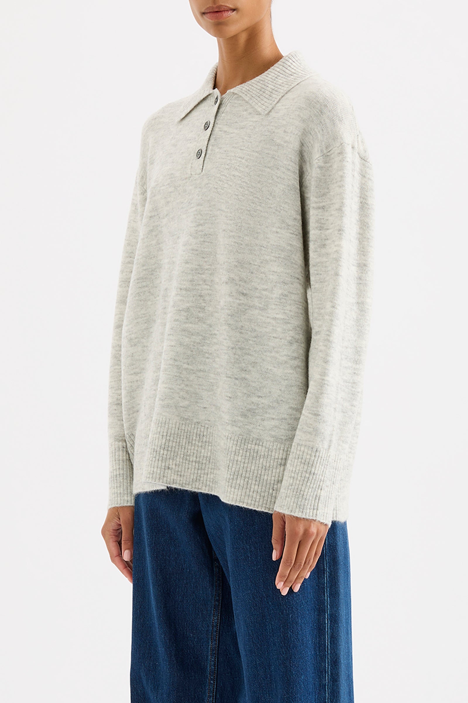 Dallas Rugby Knit Grey Marle 