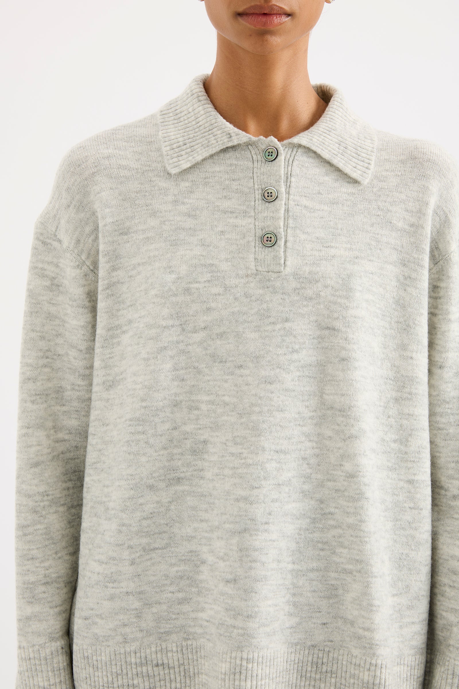 Dallas Rugby Knit Grey Marle 