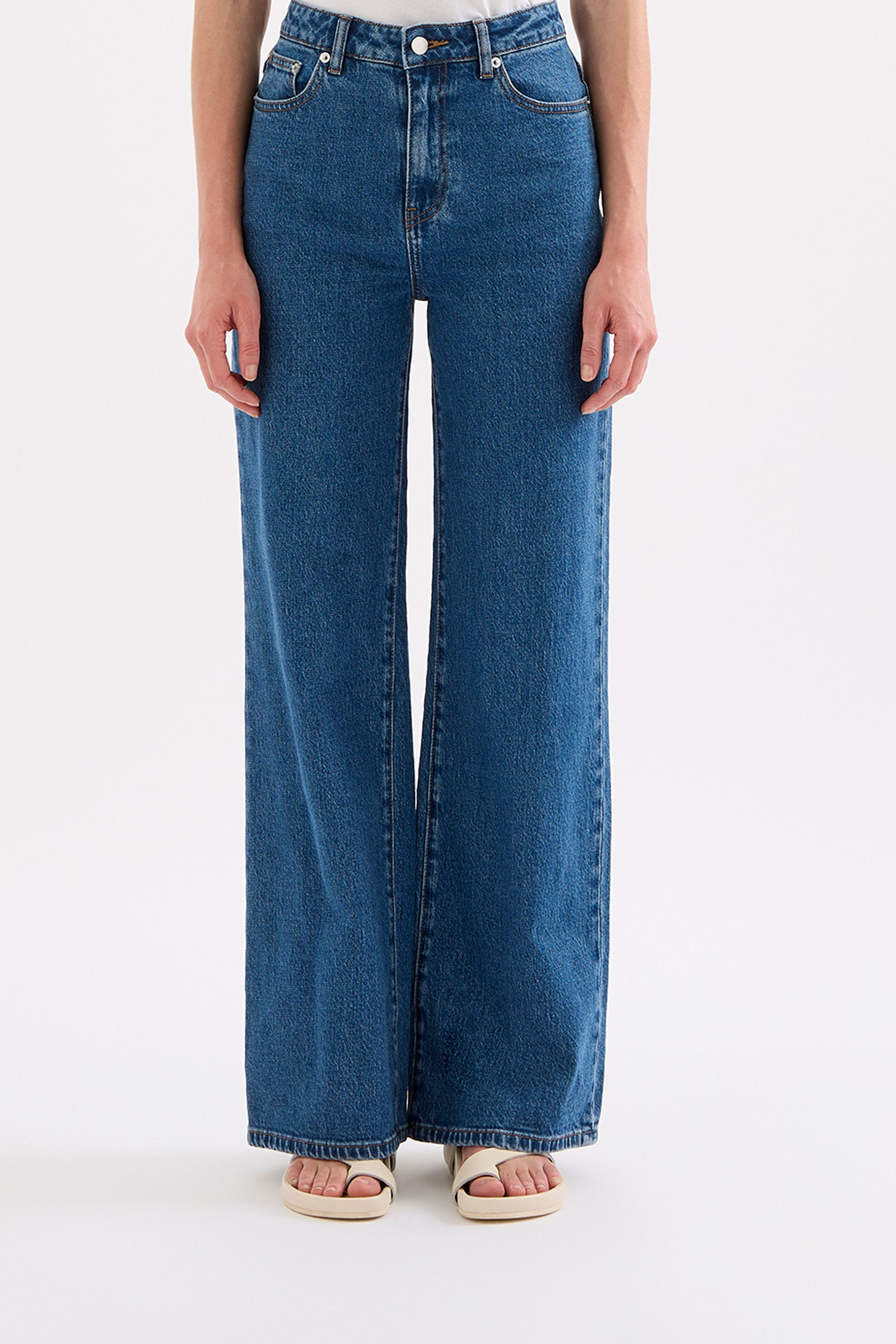 Organic Stretch Wide Leg Jean Royal Blue 