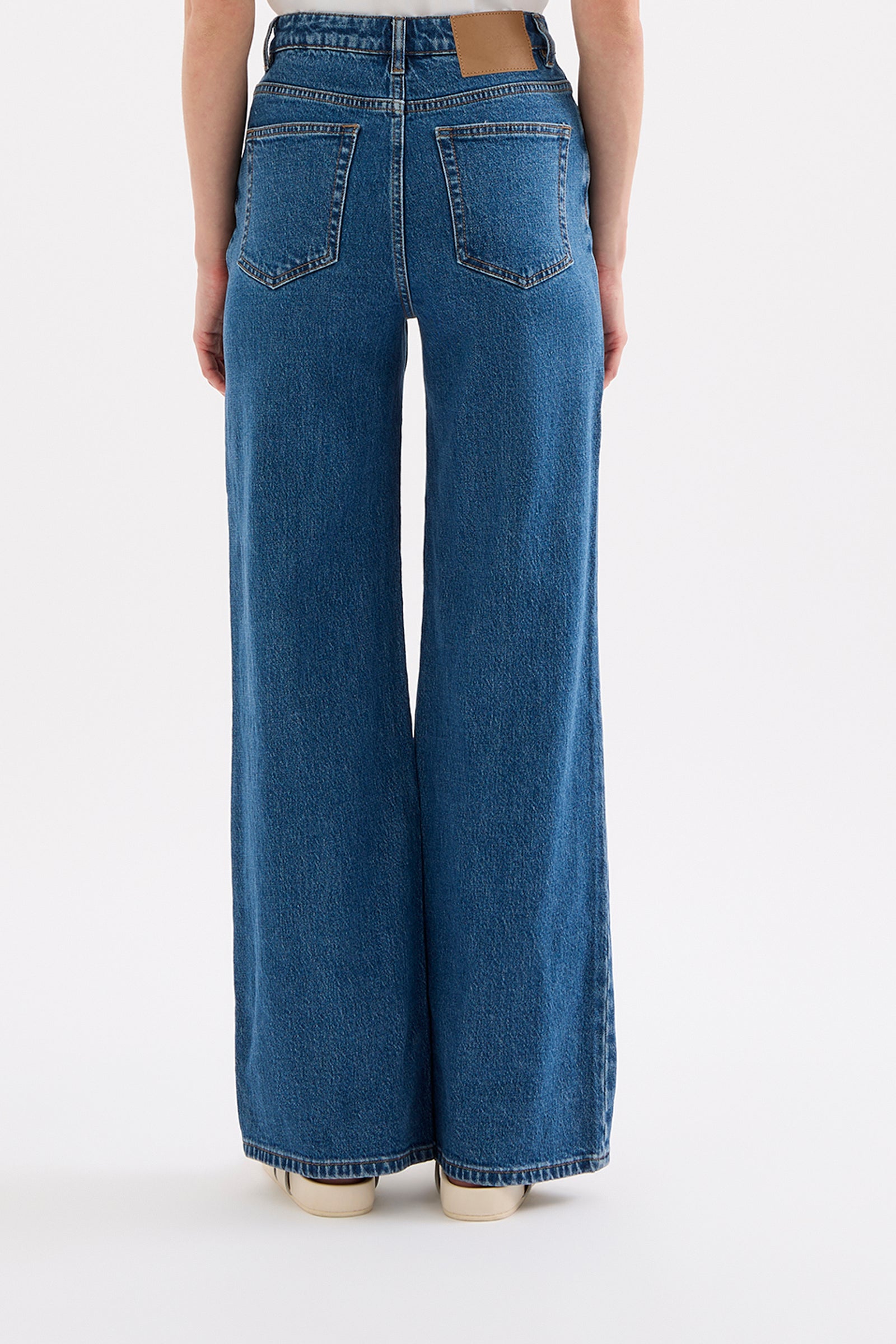 Organic Stretch Wide Leg Jean Royal Blue 