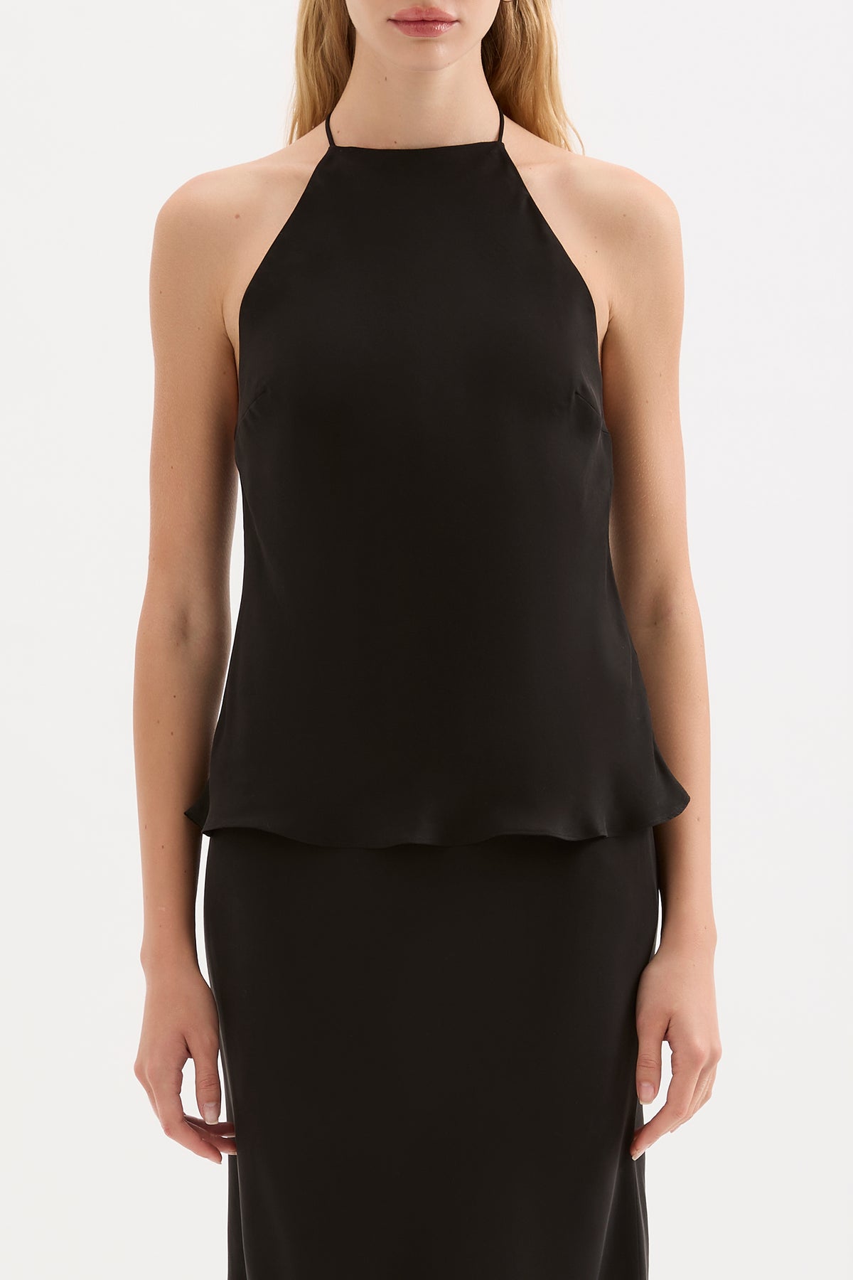 Raye Cupro Halter Top Black 