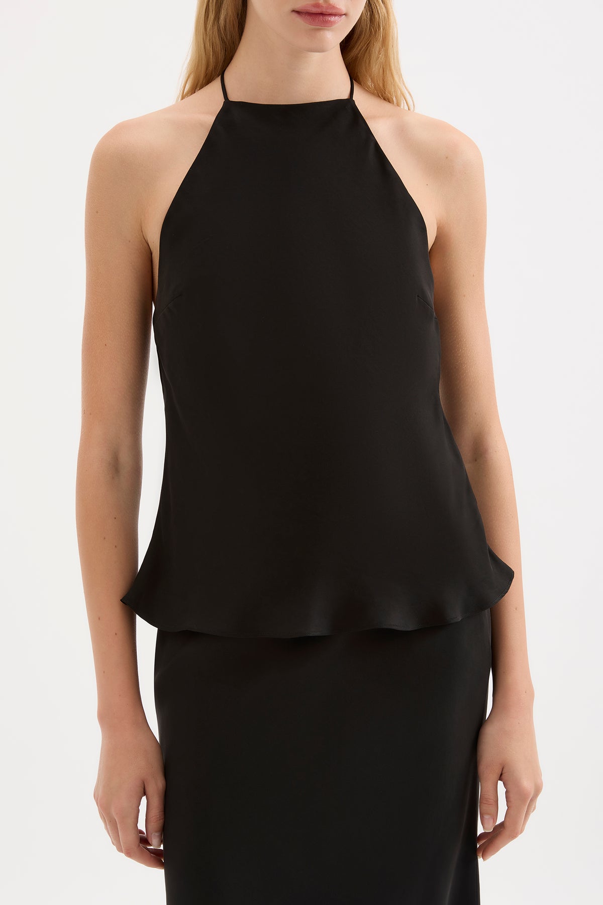 Raye Cupro Halter Top Black 