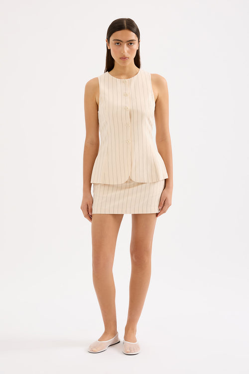IRVING PINSTRIPE MINI SKIRT