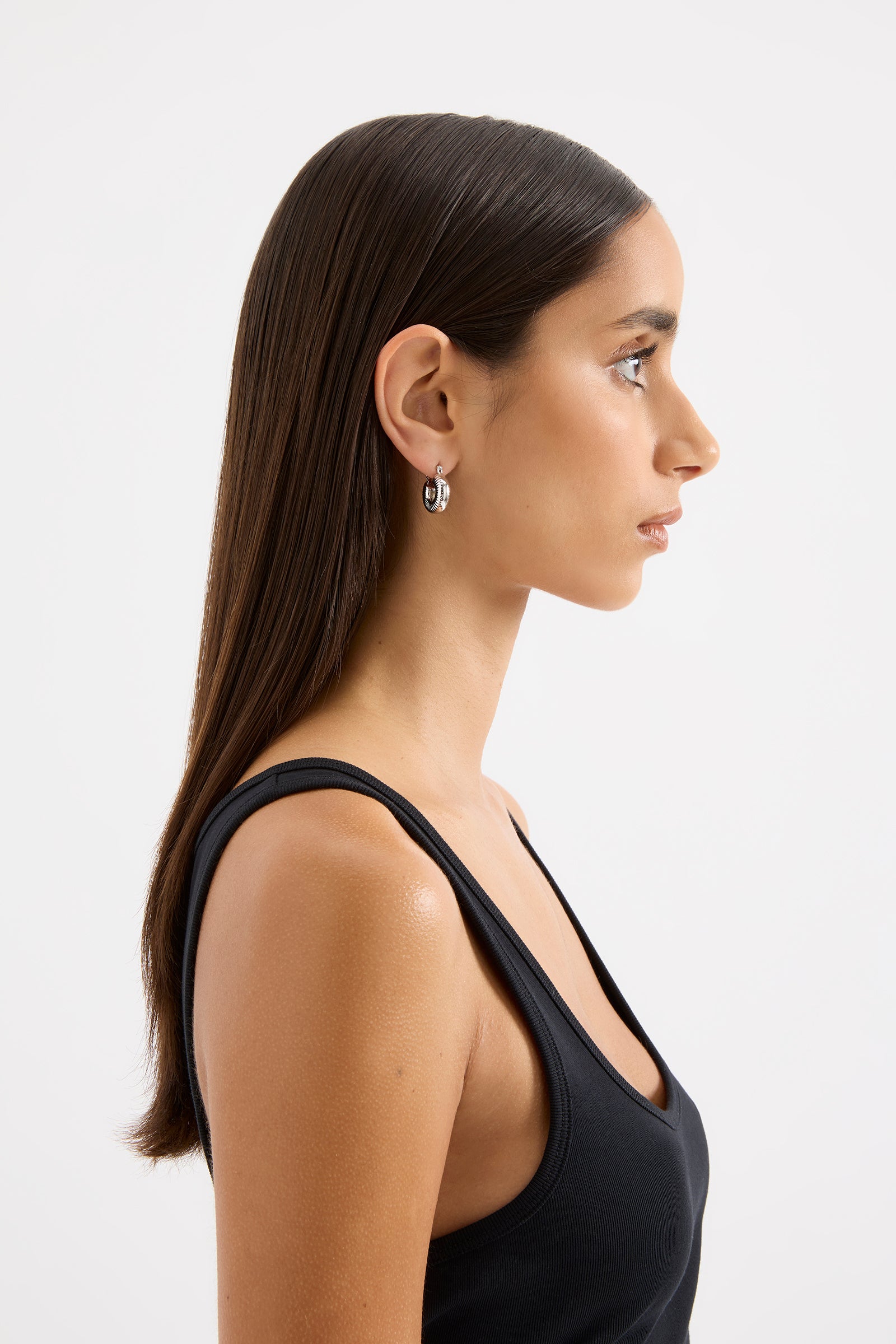 Maeve Medium Hoops Silver 