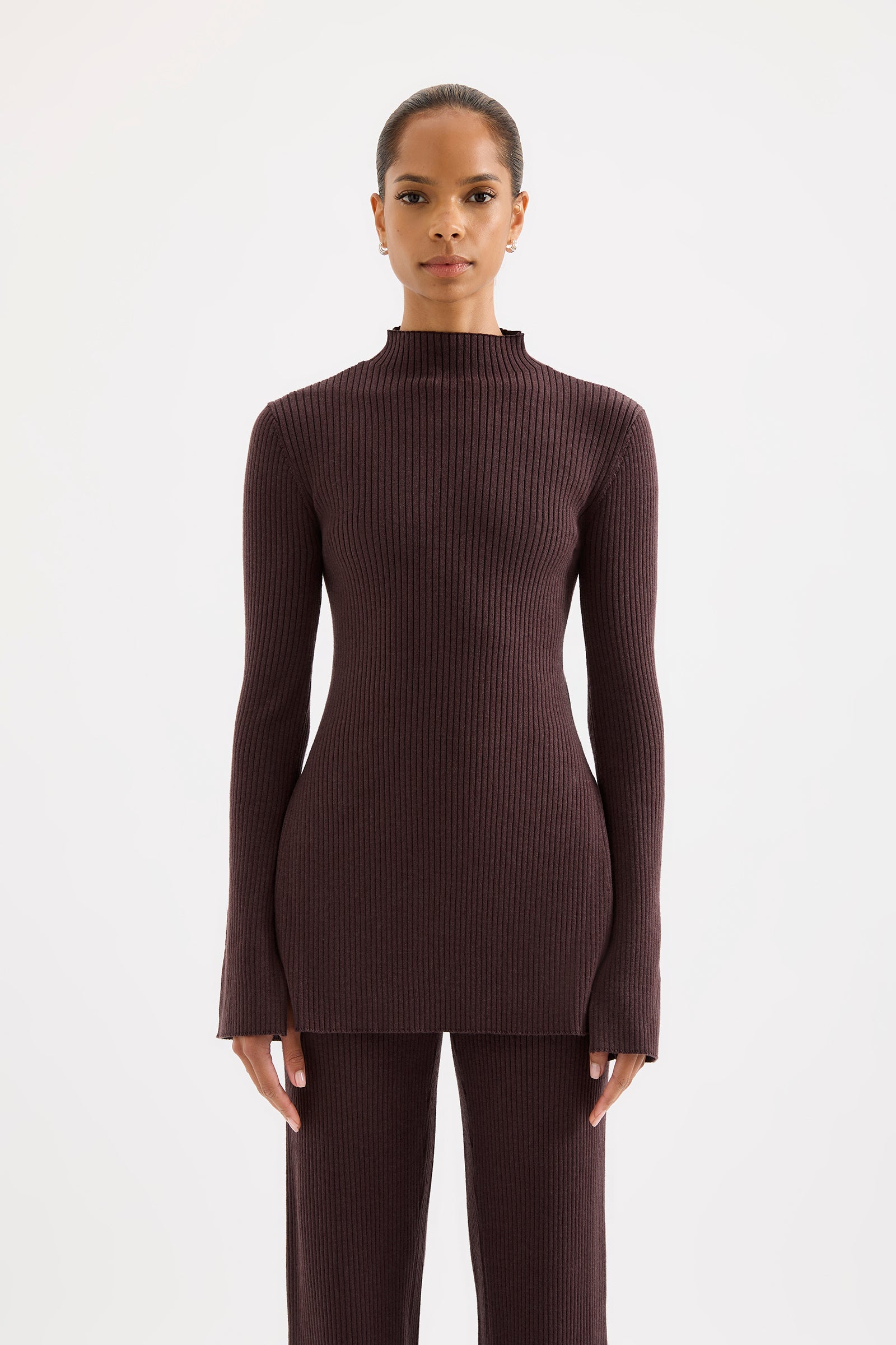 Malo Knit Tunic Bark 
