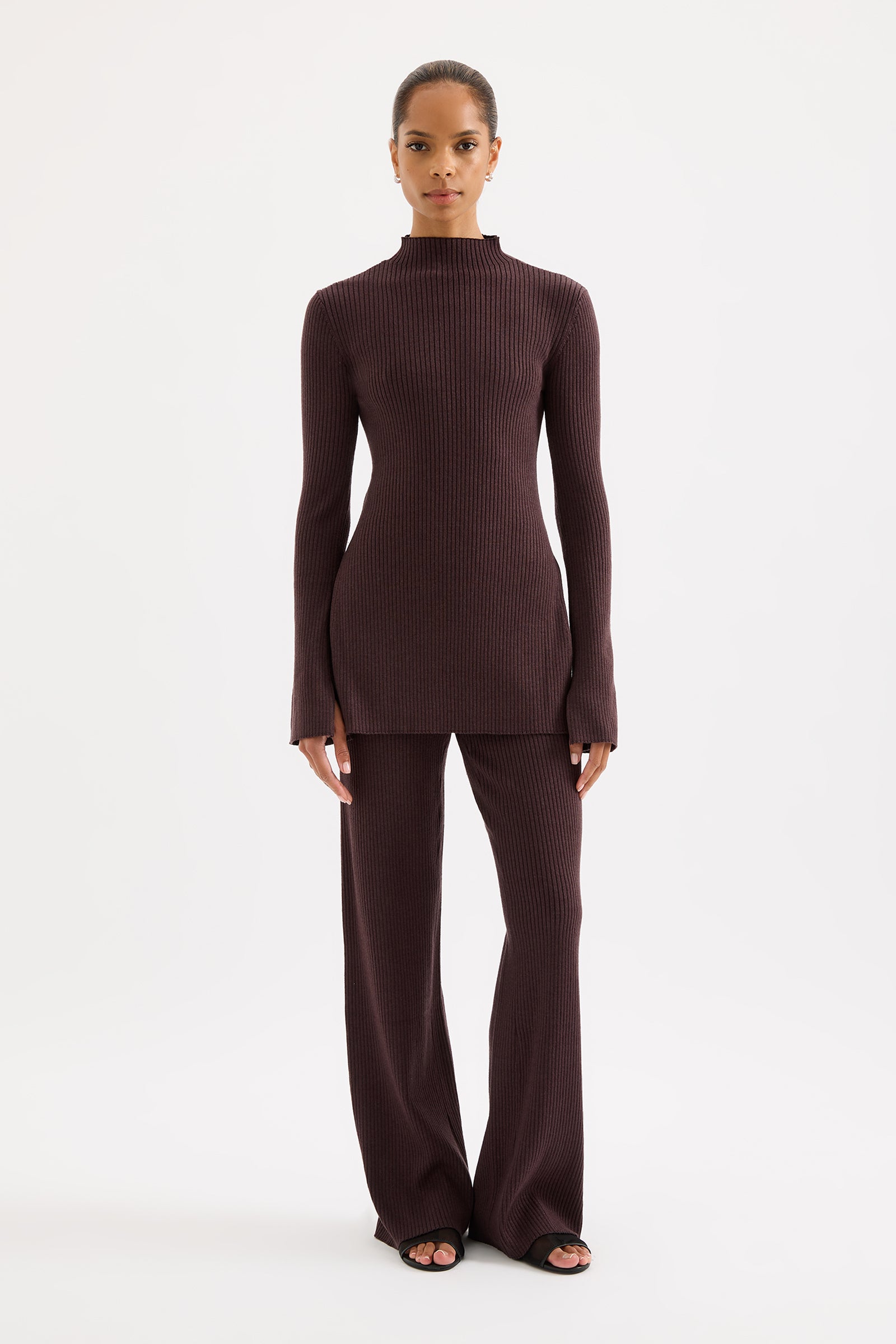 Malo Knit Tunic Bark 