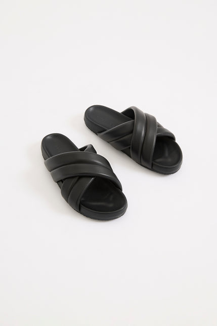 Crossover Leather Slide Black 