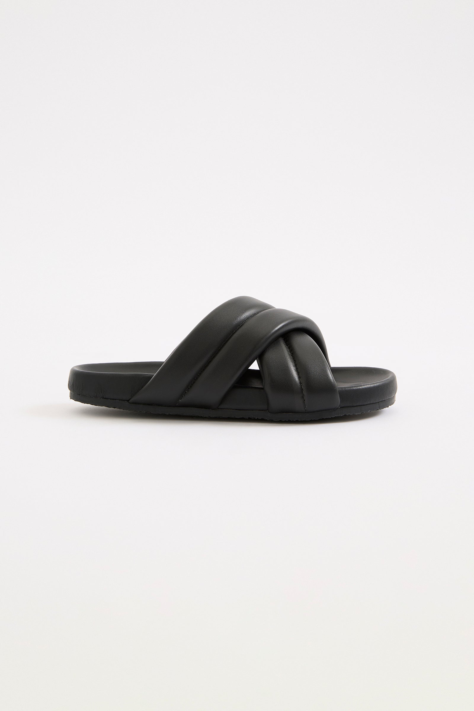 Crossover Leather Slide Black 
