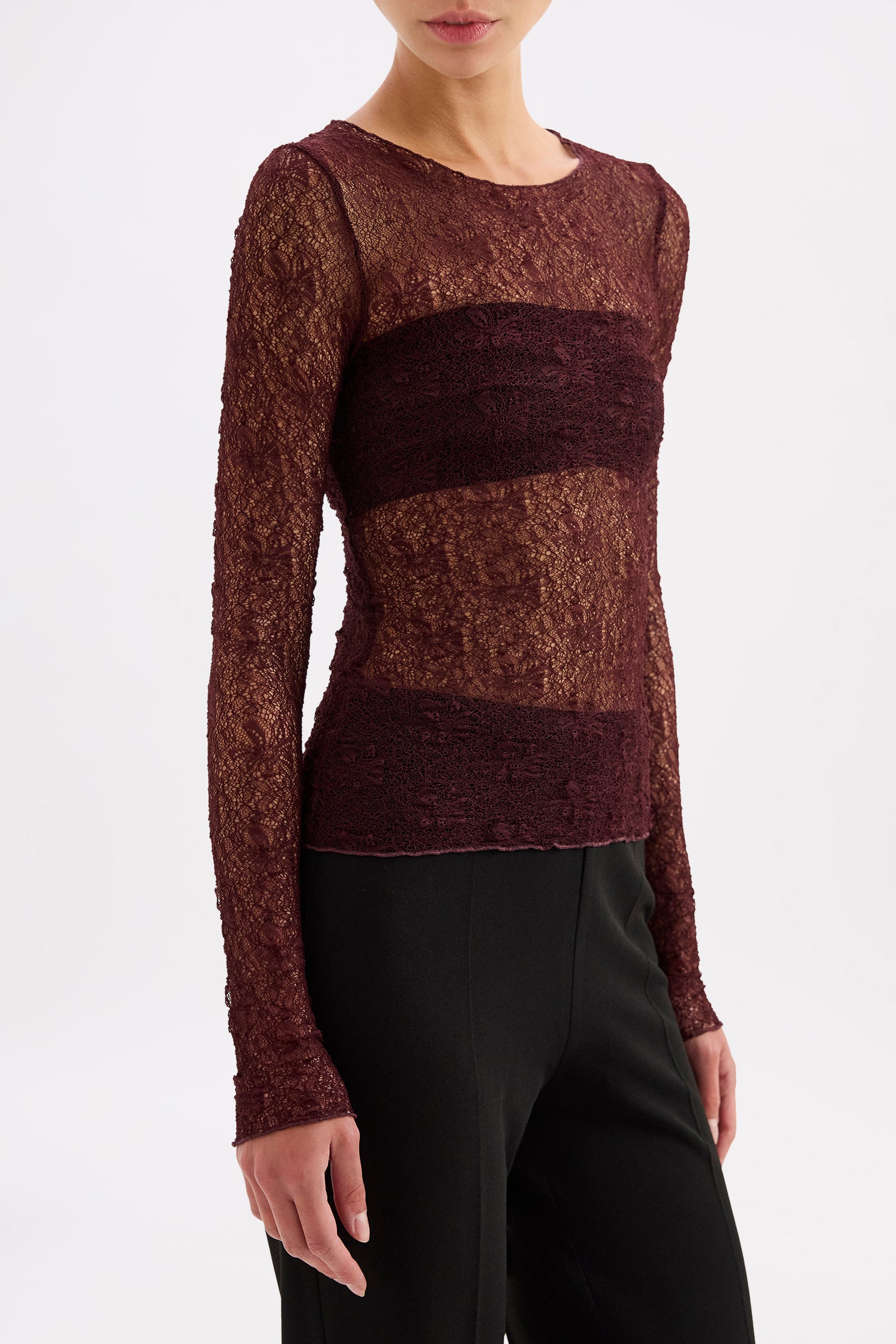 Vega Lace Top Currant 