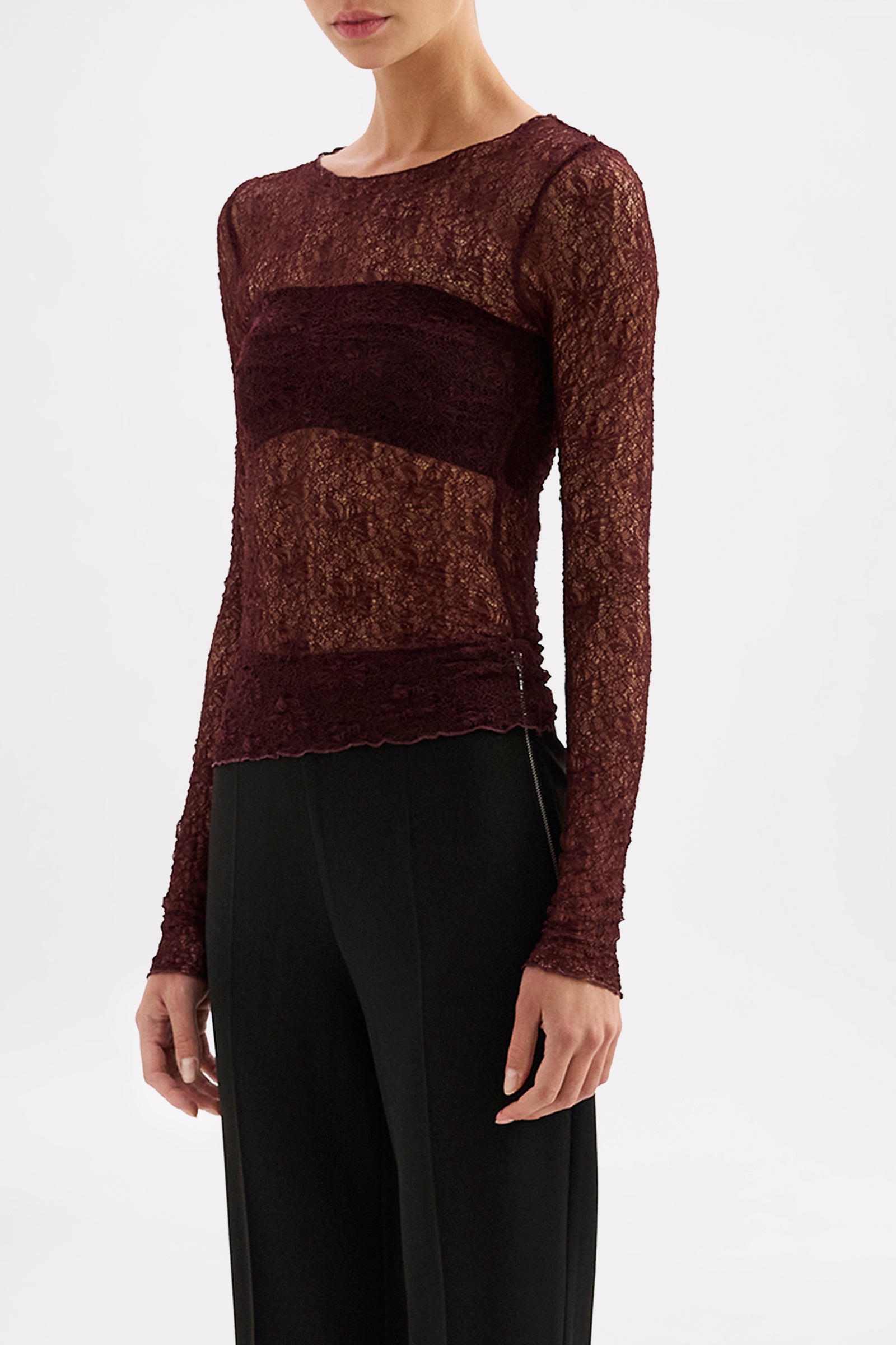 Vega Lace Top Currant 