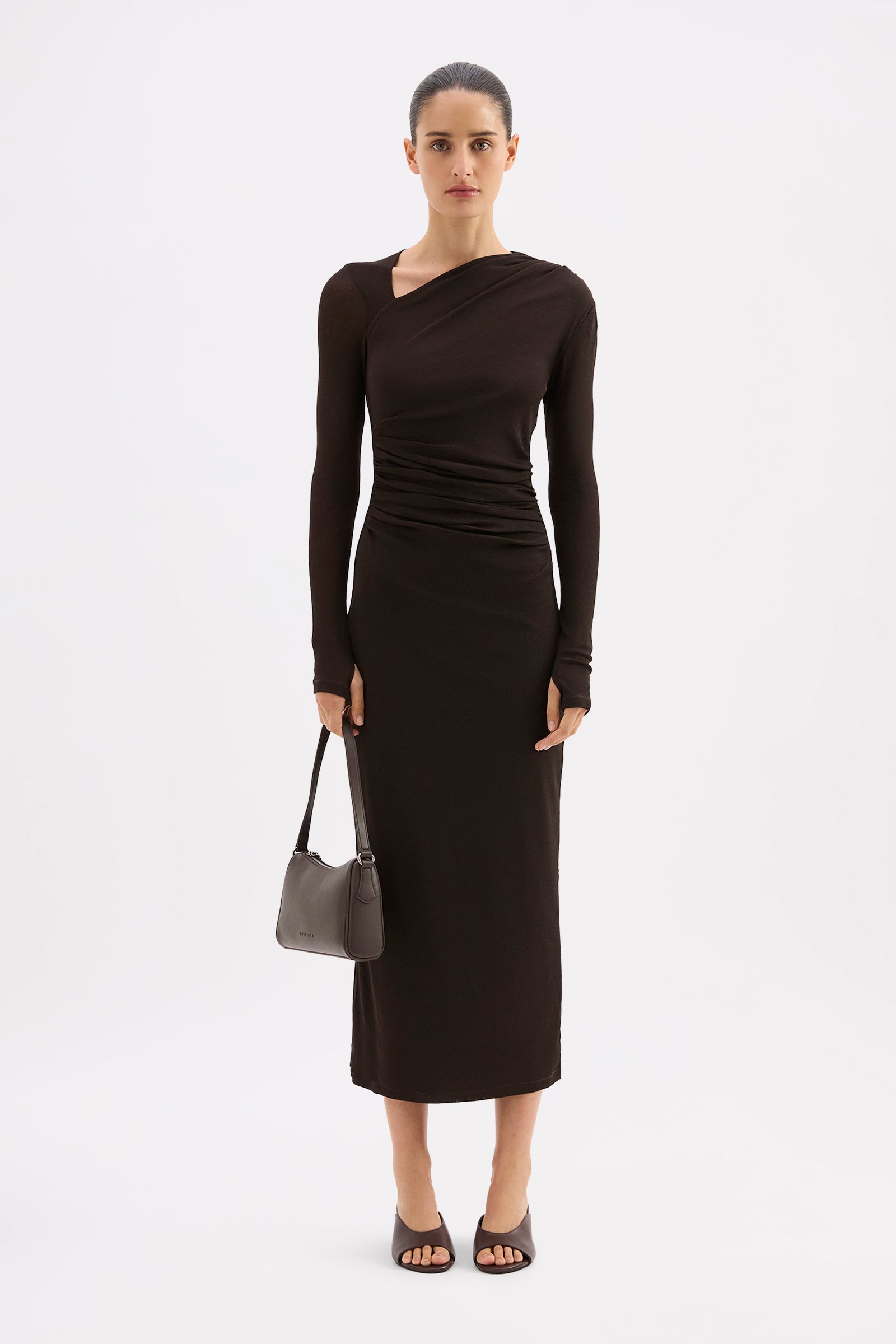 Marti Mesh Maxi Dress Espresso 