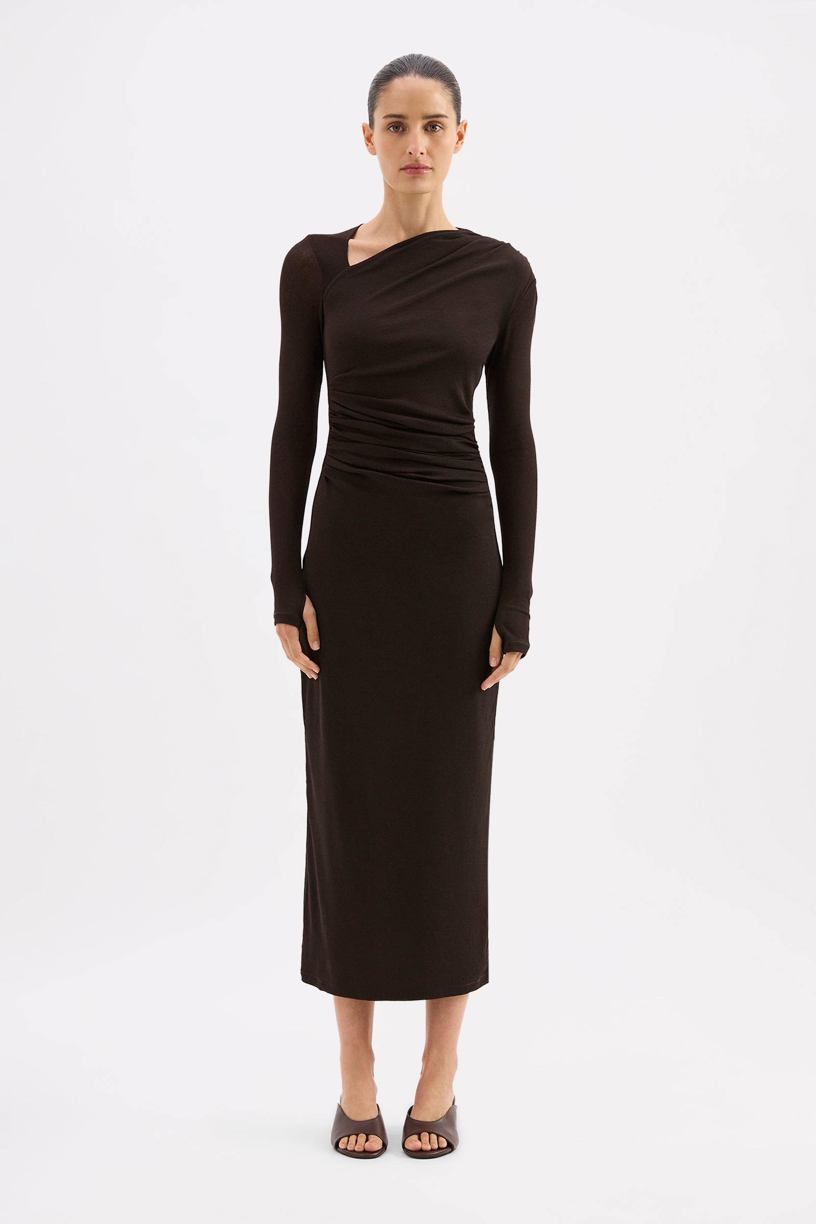 Marti Mesh Maxi Dress Espresso 
