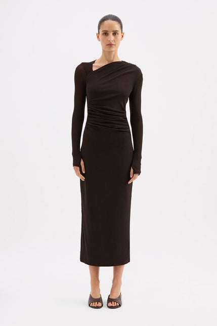 Marti Mesh Maxi Dress Espresso 