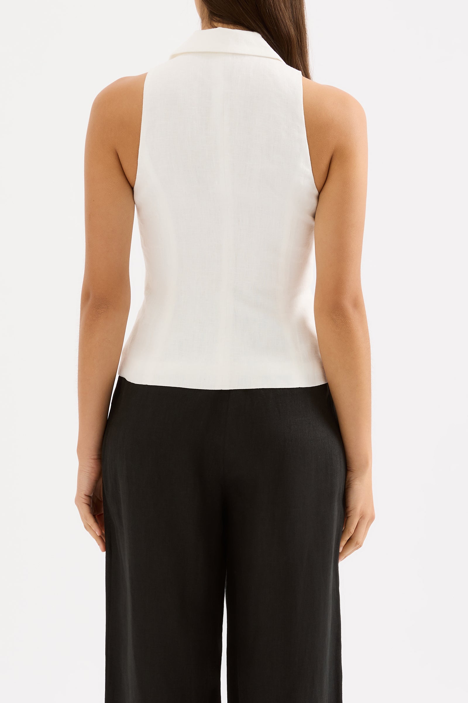 Thilda Linen Vest White 