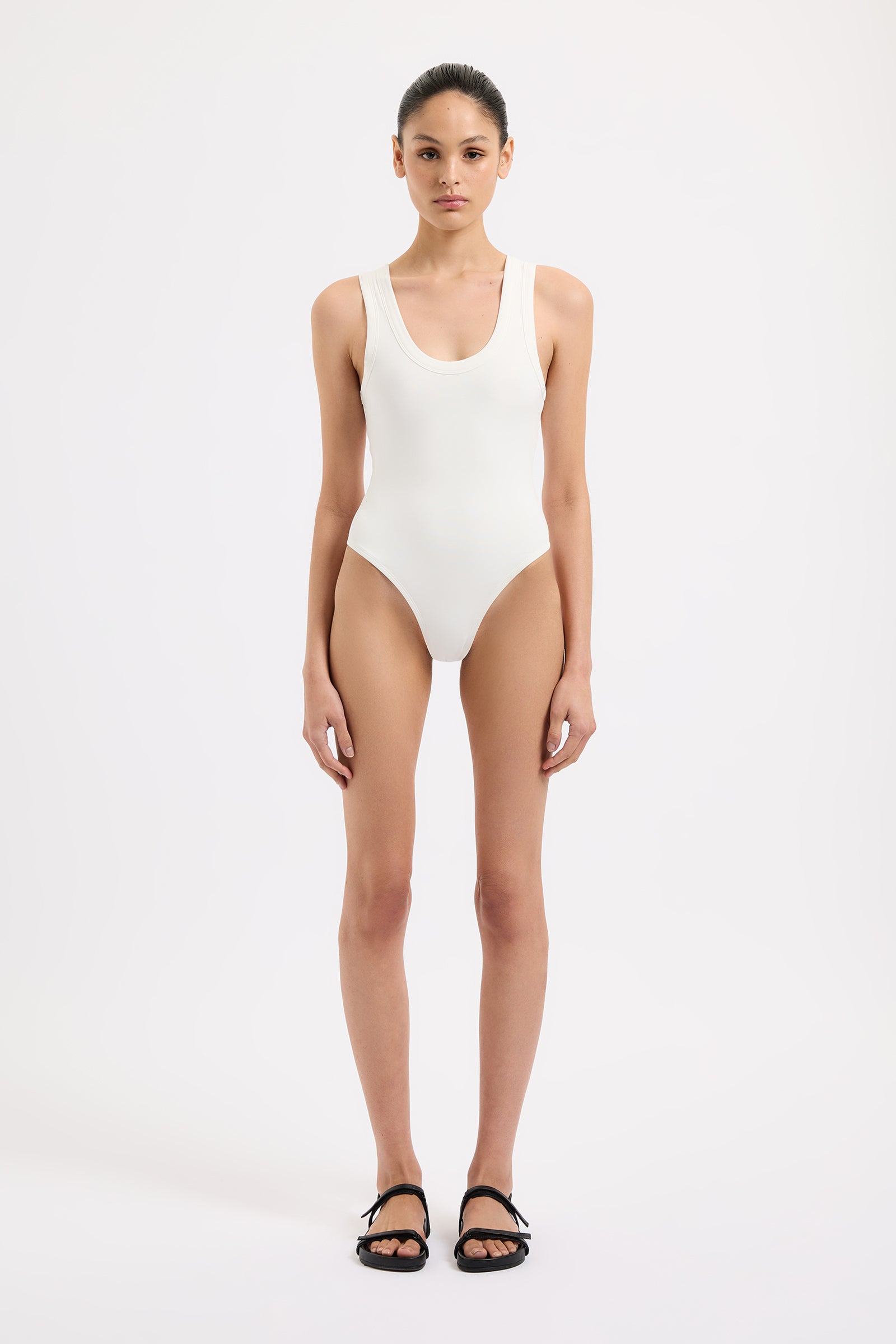 Organic Tank Bodysuit White 