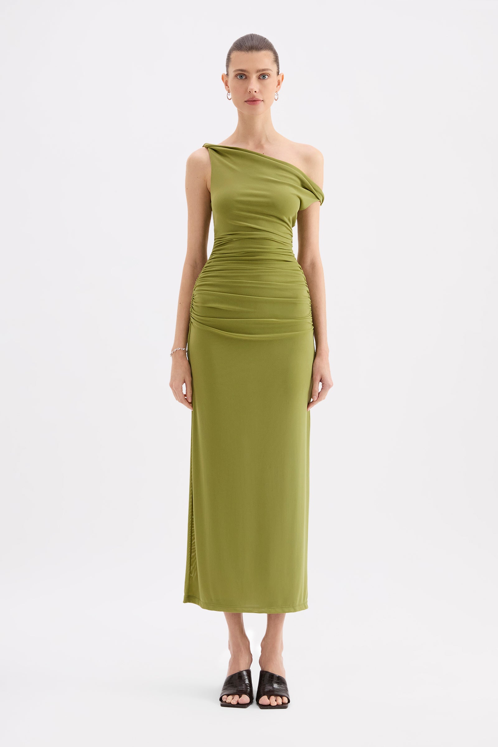 Siva Mesh Off Shoulder Dress Cactus 