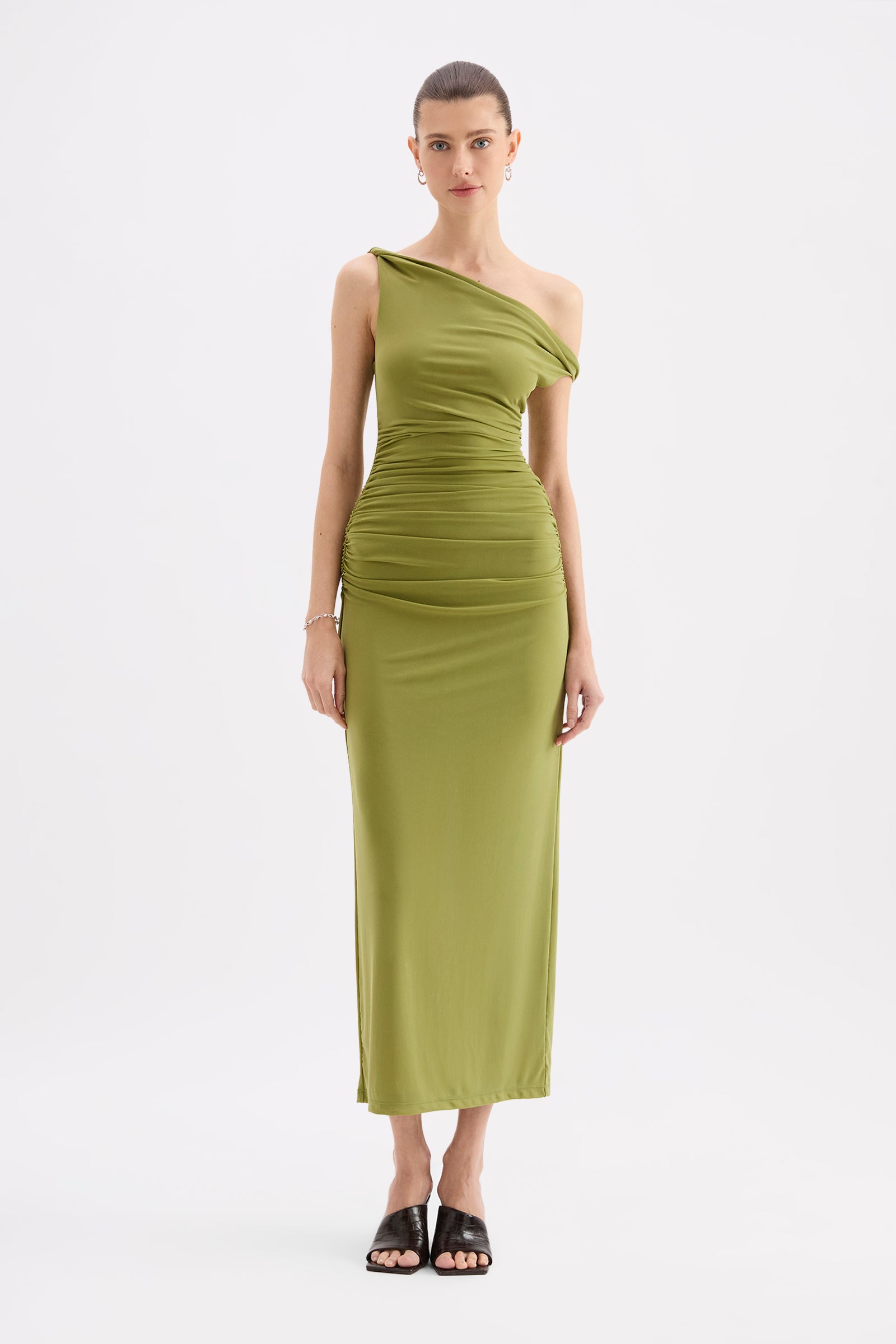 Siva Mesh Off Shoulder Dress Cactus 